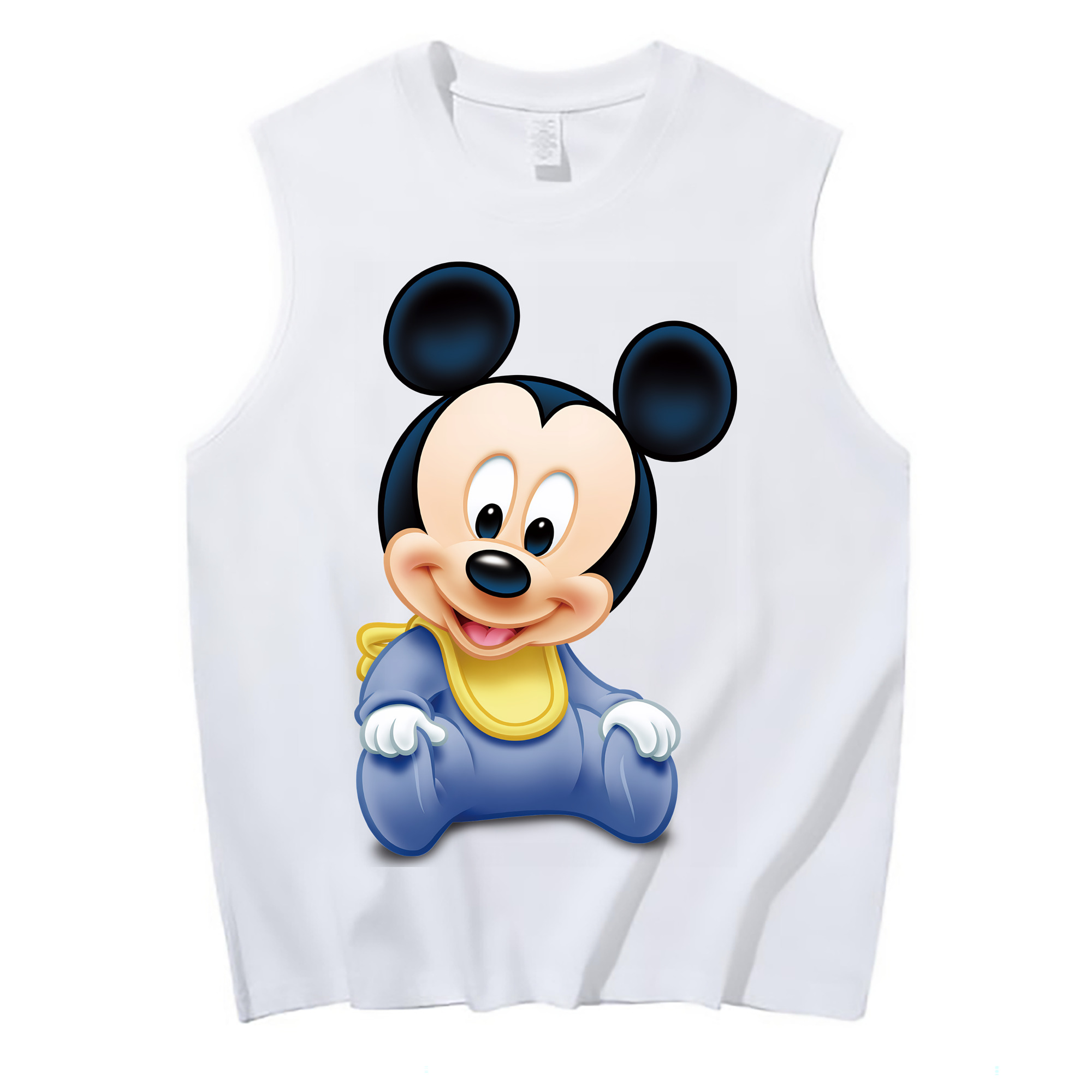 ミッキーマウス Mickey Mouse コットン100％タンクトップ（フロントプリント）