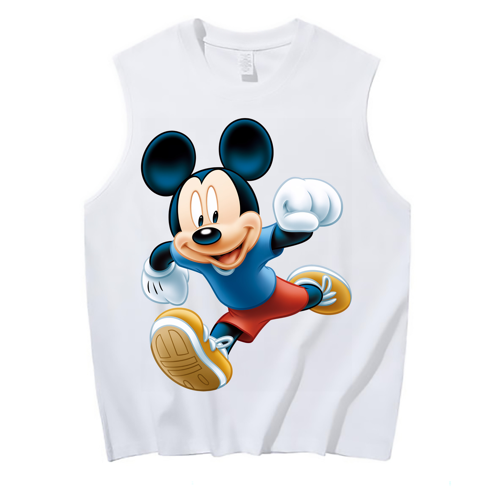 ミッキーマウス Mickey Mouse コットン100％タンクトップ（フロントプリント）