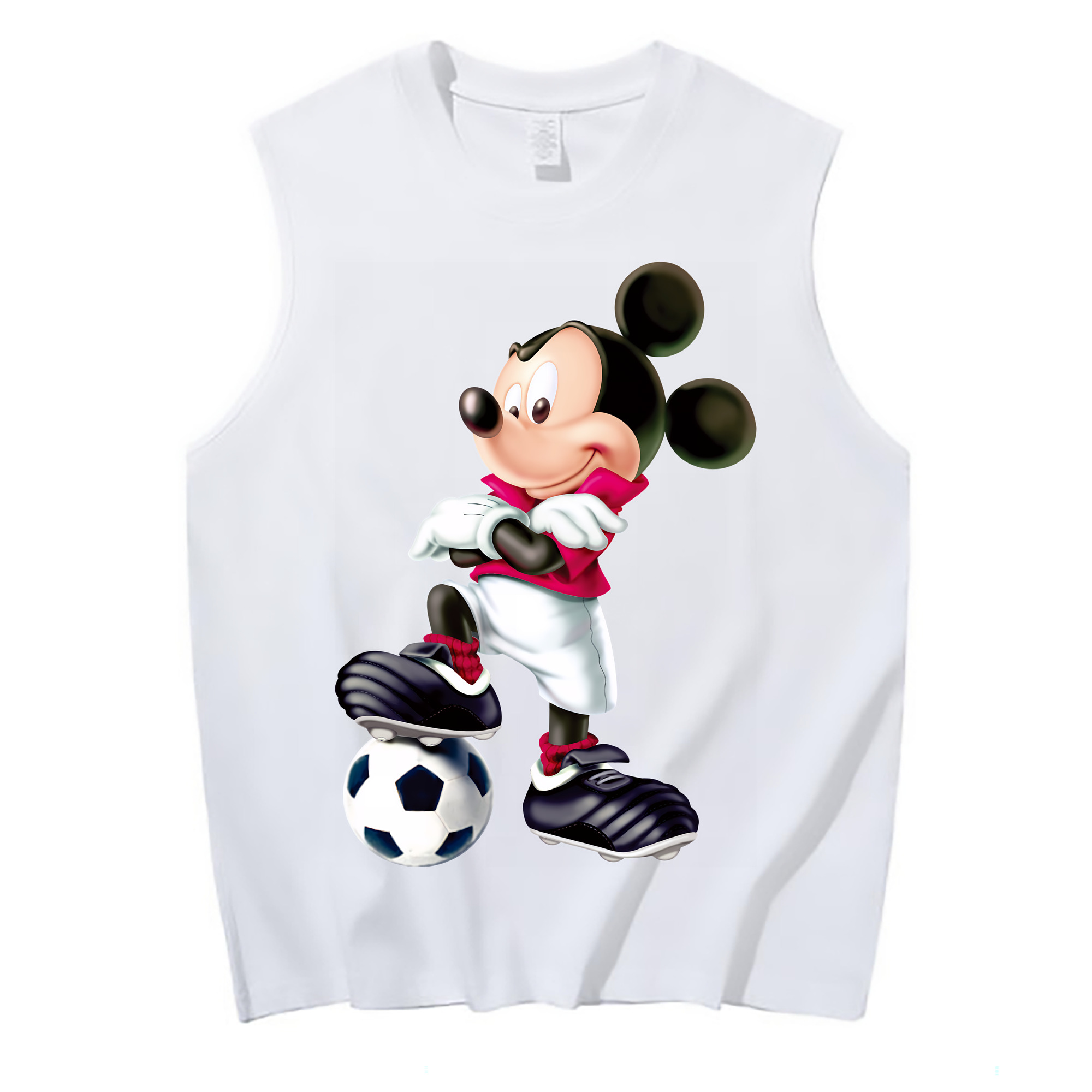 ミッキーマウス Mickey Mouse コットン100％タンクトップ（フロントプリント）