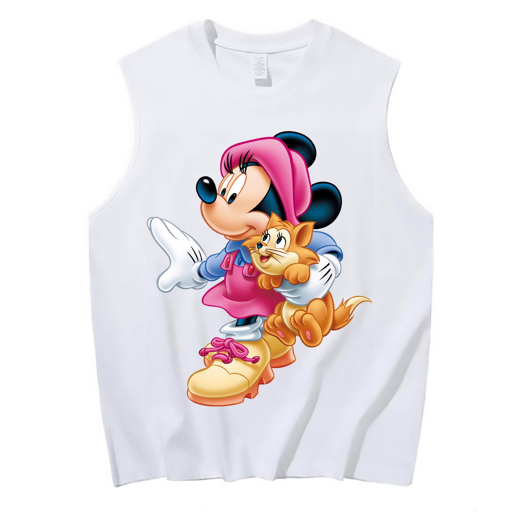 ミッキーマウス Mickey Mouse コットン100％タンクトップ（フロントプリント）