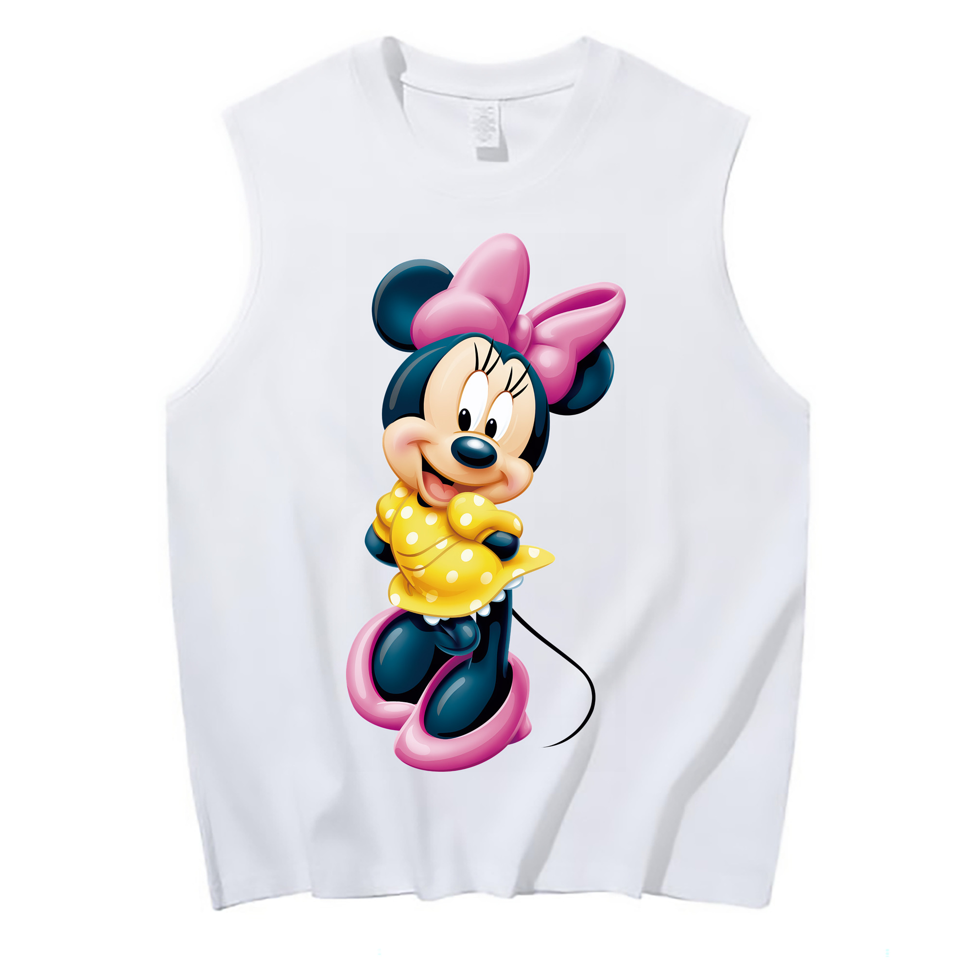 ミッキーマウス Mickey Mouse コットン100％タンクトップ（フロントプリント）