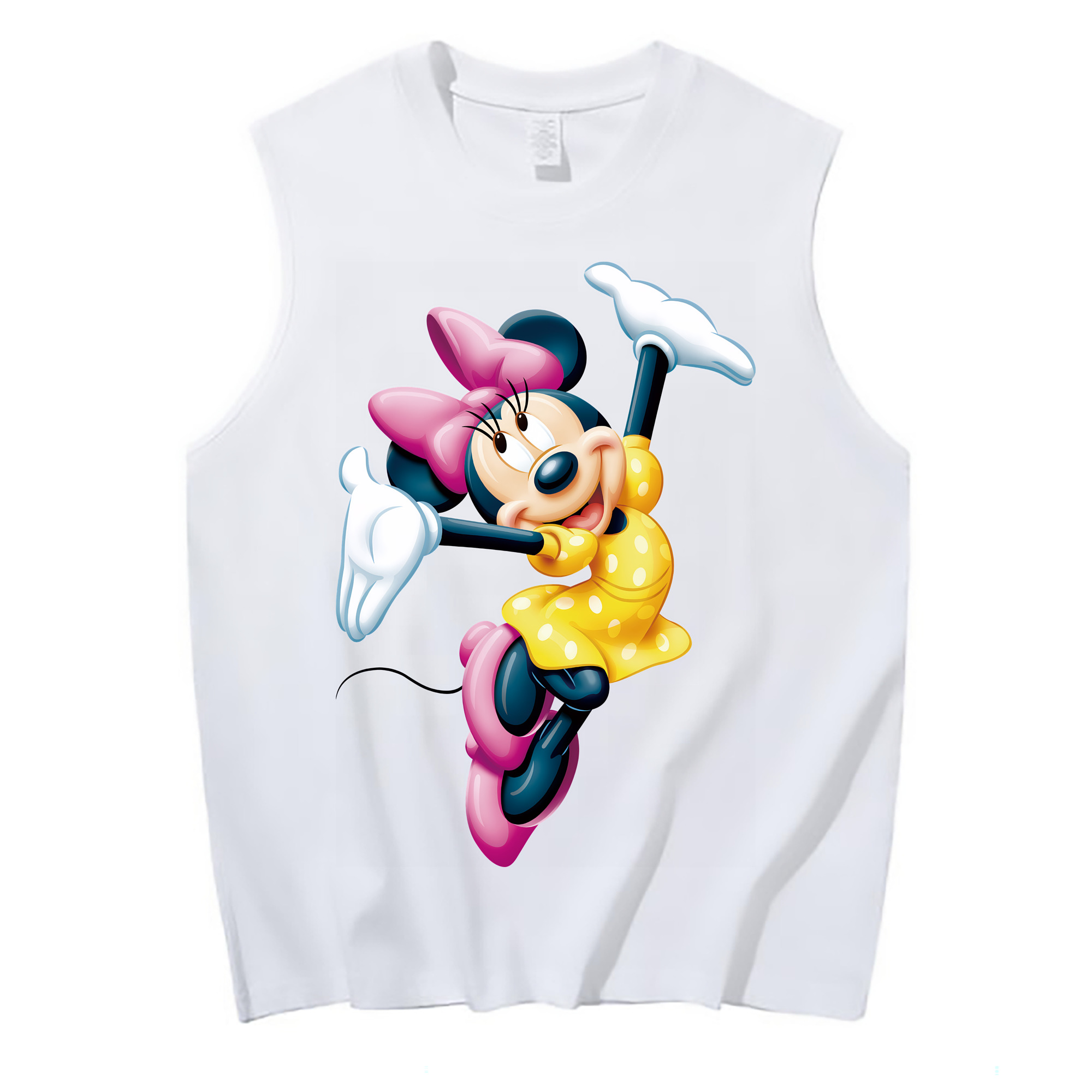 ミッキーマウス Mickey Mouse コットン100％タンクトップ（フロントプリント）
