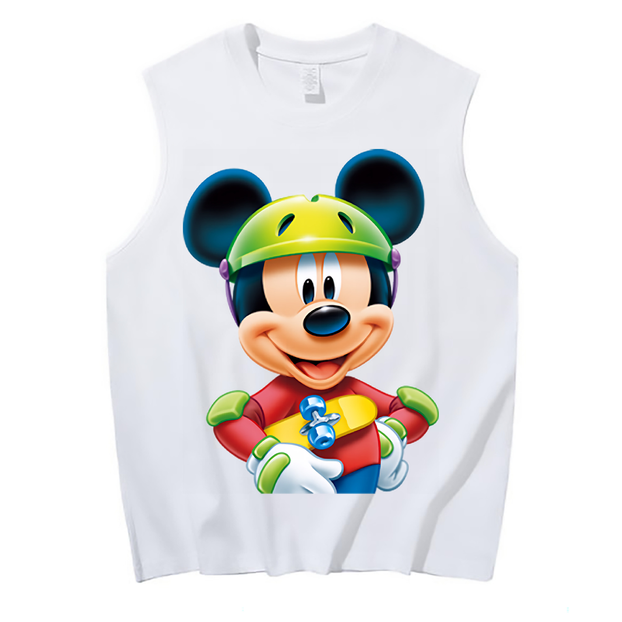 （画像用） ミッキーマウス Mickey Mouse コットン100％タンクトップ（フロントプリント）