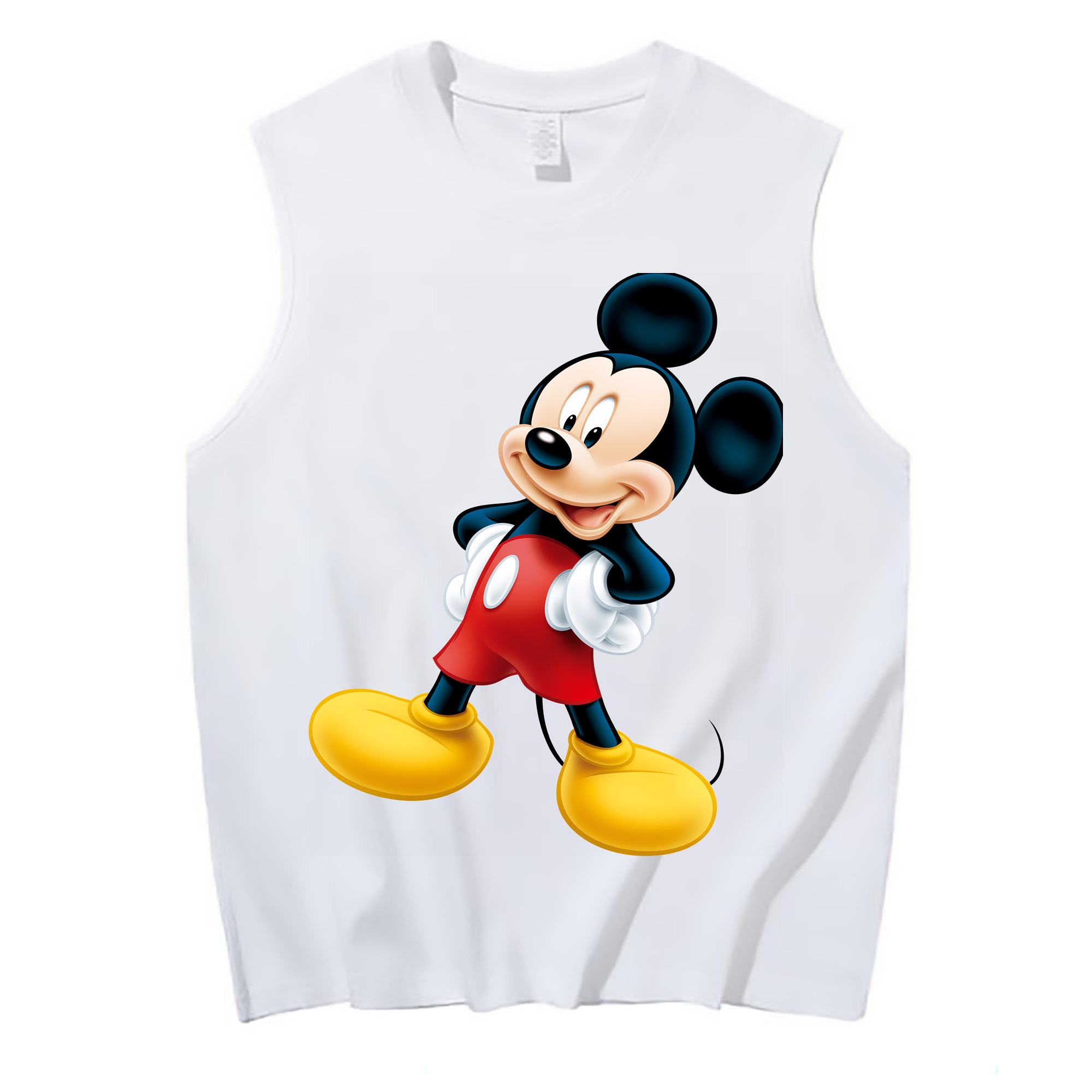 （画像用） ミッキーマウス Mickey Mouse コットン100％タンクトップ（フロントプリント）