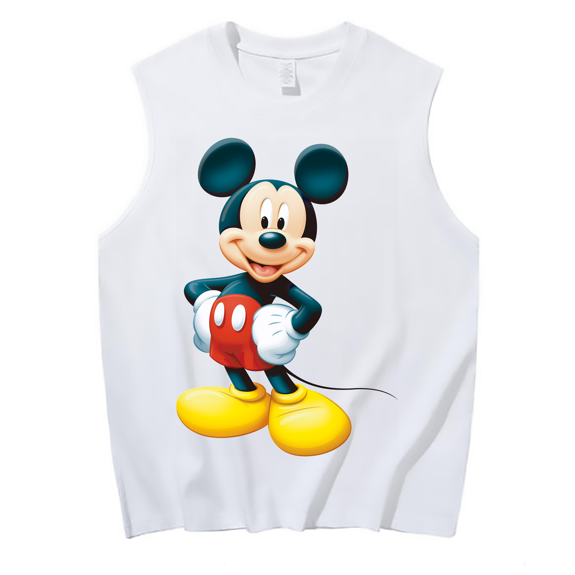 （画像用） ミッキーマウス Mickey Mouse コットン100％タンクトップ（フロントプリント）