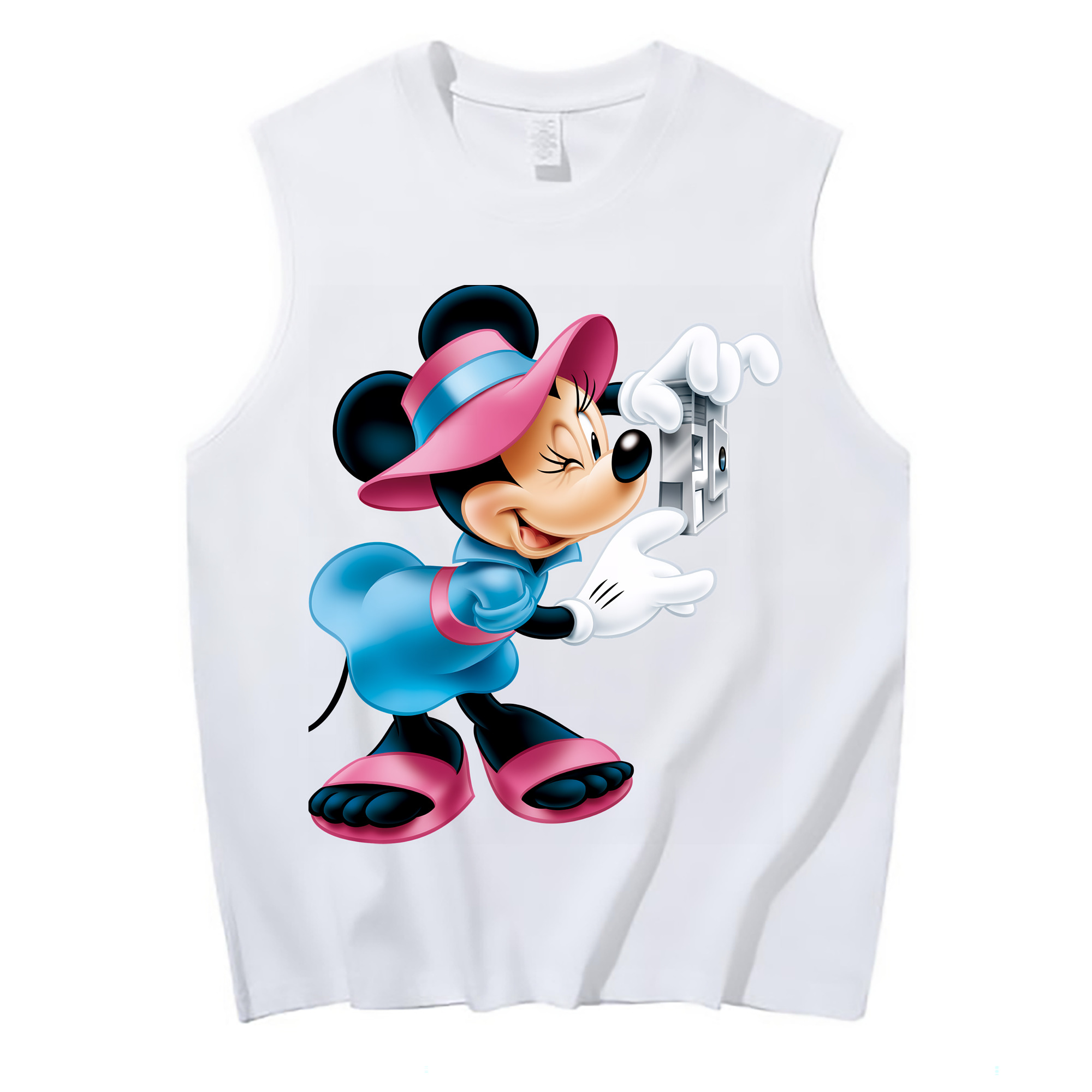 （画像用） ミッキーマウス Mickey Mouse コットン100％タンクトップ（フロントプリント）