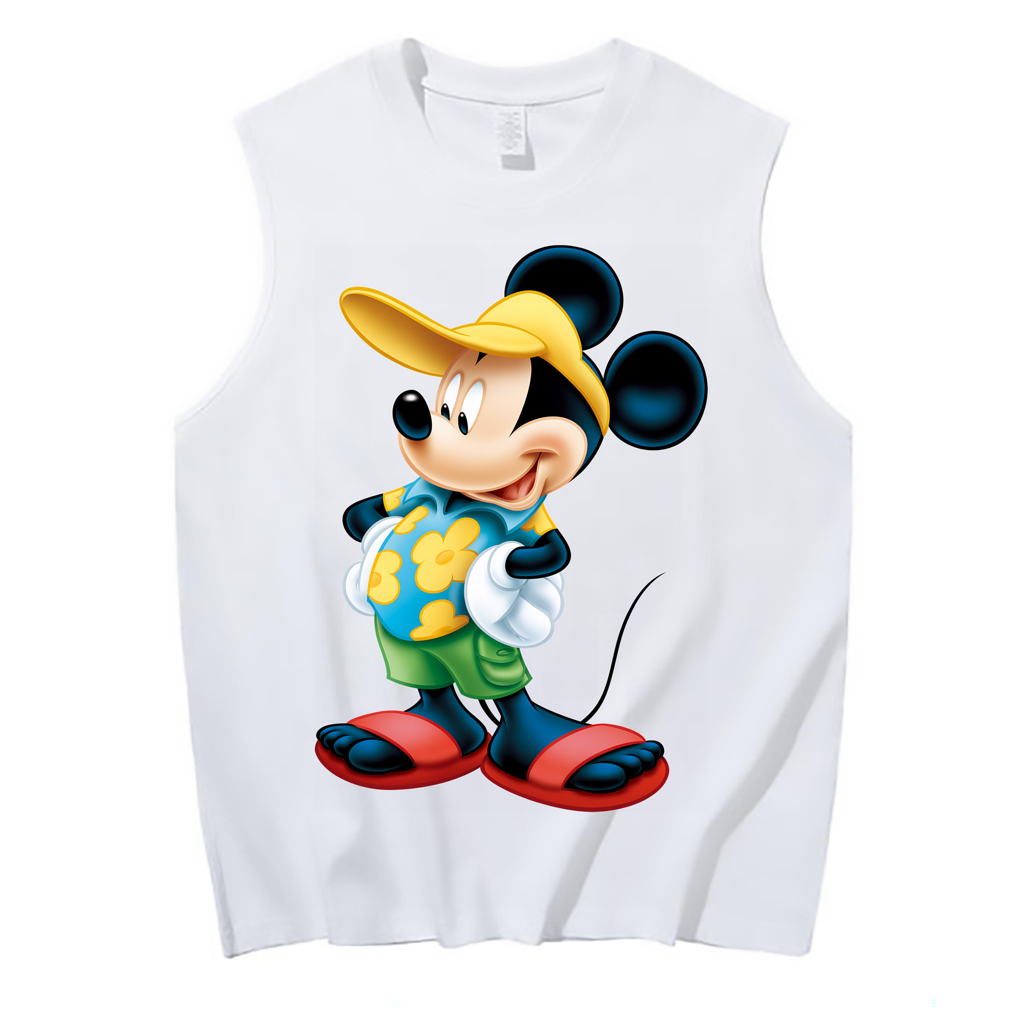 （画像用） ミッキーマウス Mickey Mouse コットン100％タンクトップ（フロントプリント）