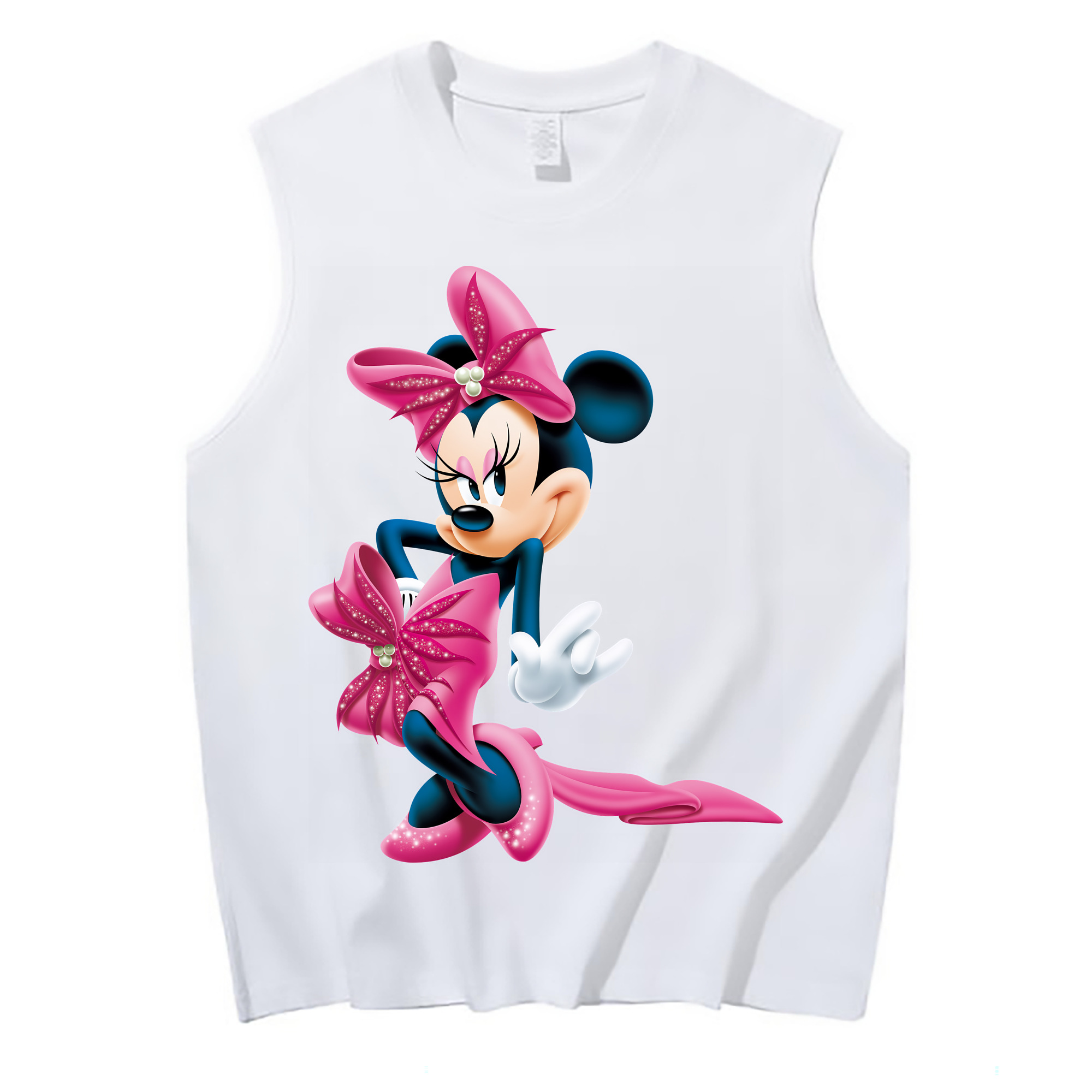 （画像用） ミッキーマウス Mickey Mouse コットン100％タンクトップ（フロントプリント）