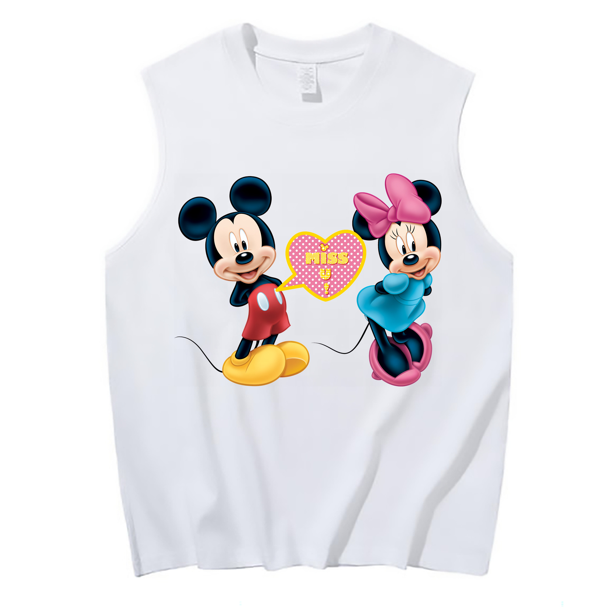 （画像用） ミッキーマウス Mickey Mouse コットン100％タンクトップ（フロントプリント）