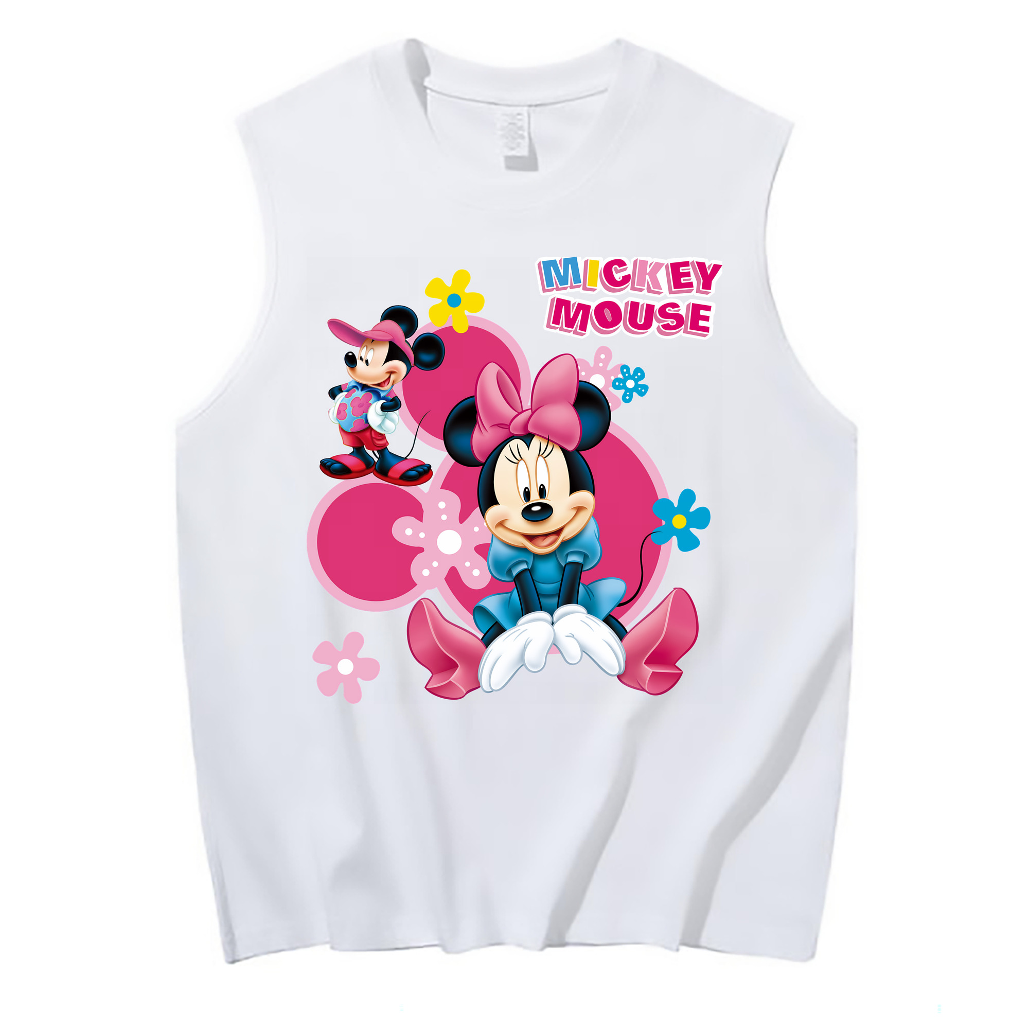 （画像用） ミッキーマウス Mickey Mouse コットン100％タンクトップ（フロントプリント）