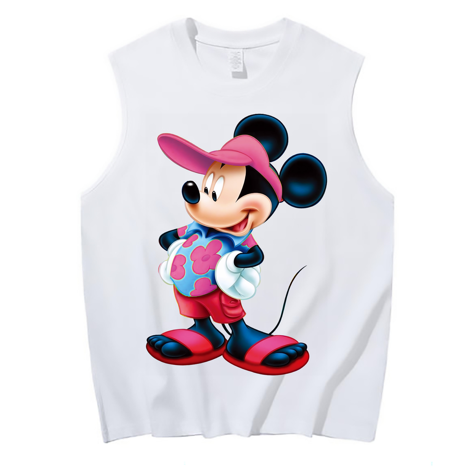 （画像用） ミッキーマウス Mickey Mouse コットン100％タンクトップ（フロントプリント）