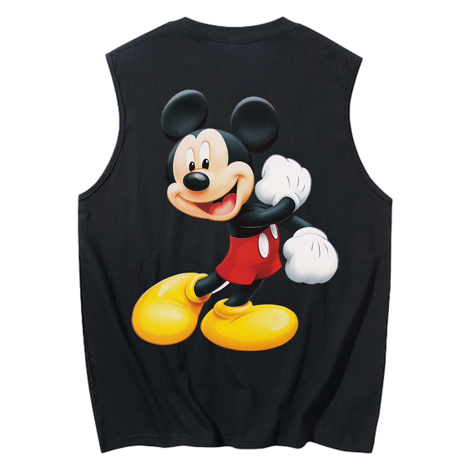 ミッキーマウス Mickey Mouse コットン100％タンクトップ（背面プリント）