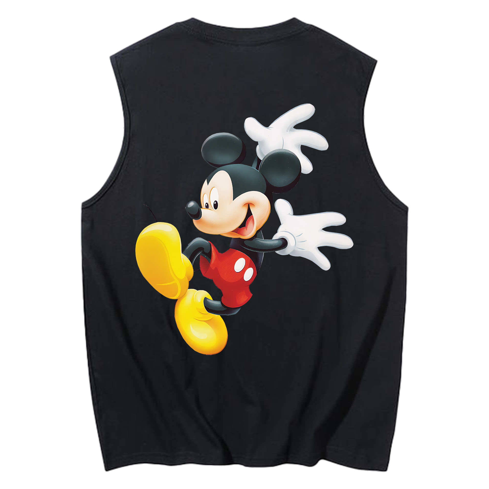 ミッキーマウス Mickey Mouse コットン100％タンクトップ（背面プリント）