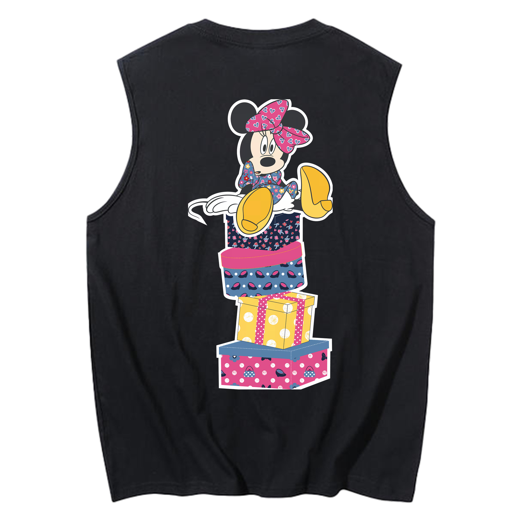 ミッキーマウス Mickey Mouse コットン100％タンクトップ（背面プリント）