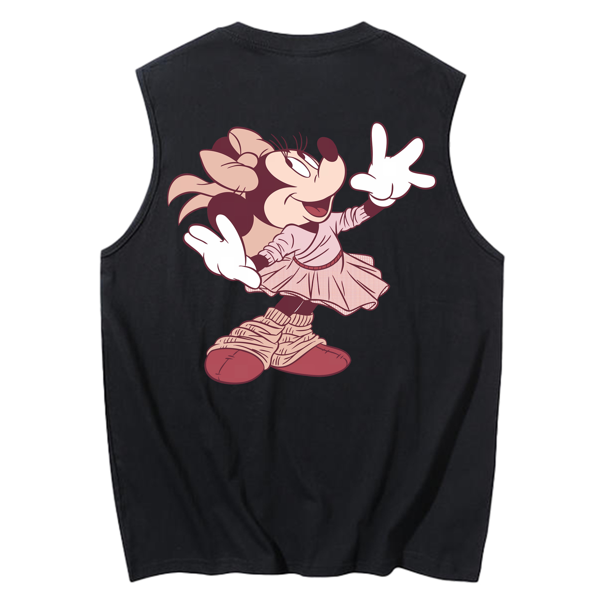 ミッキーマウス Mickey Mouse コットン100％タンクトップ（背面プリント）
