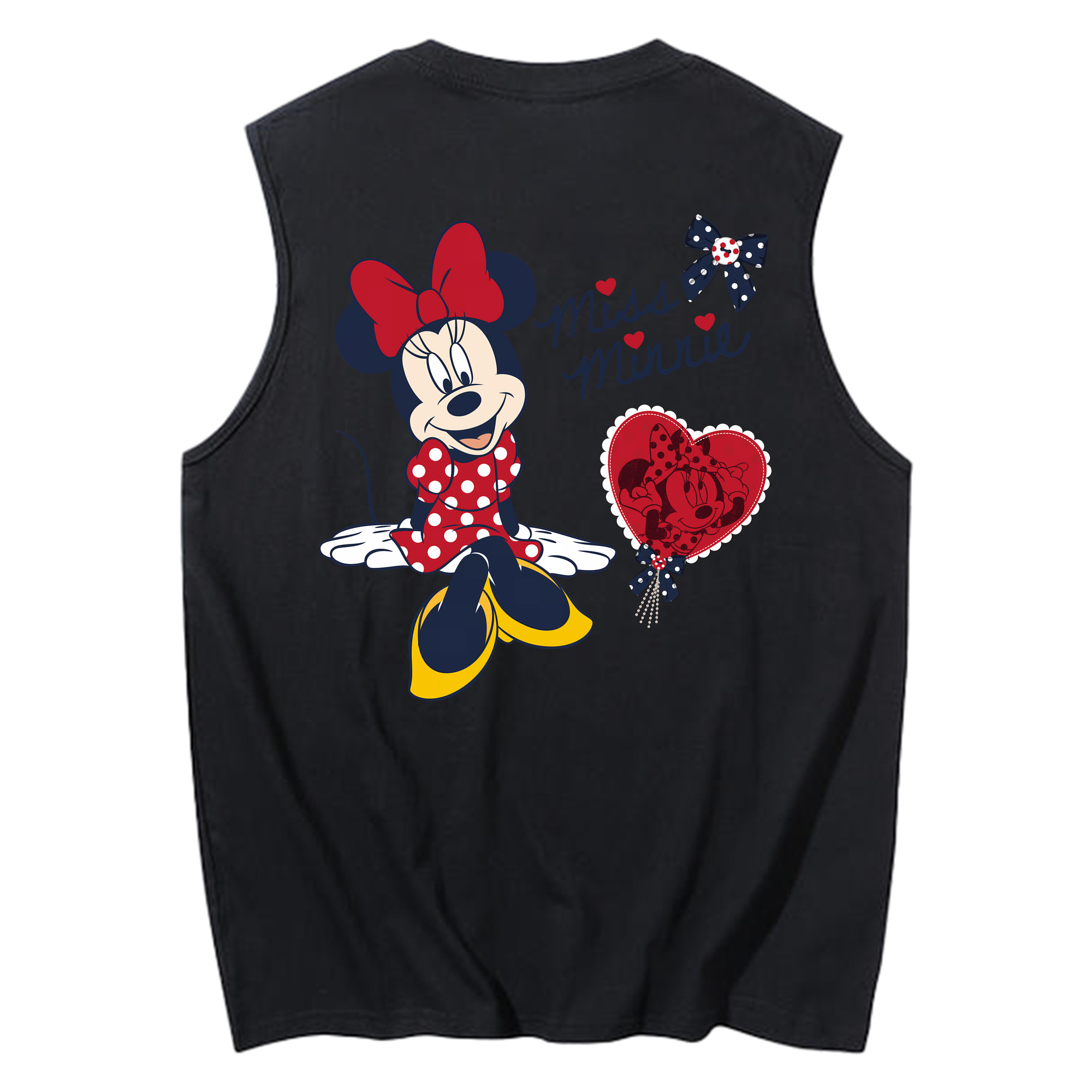 ミッキーマウス Mickey Mouse コットン100％タンクトップ（背面プリント）