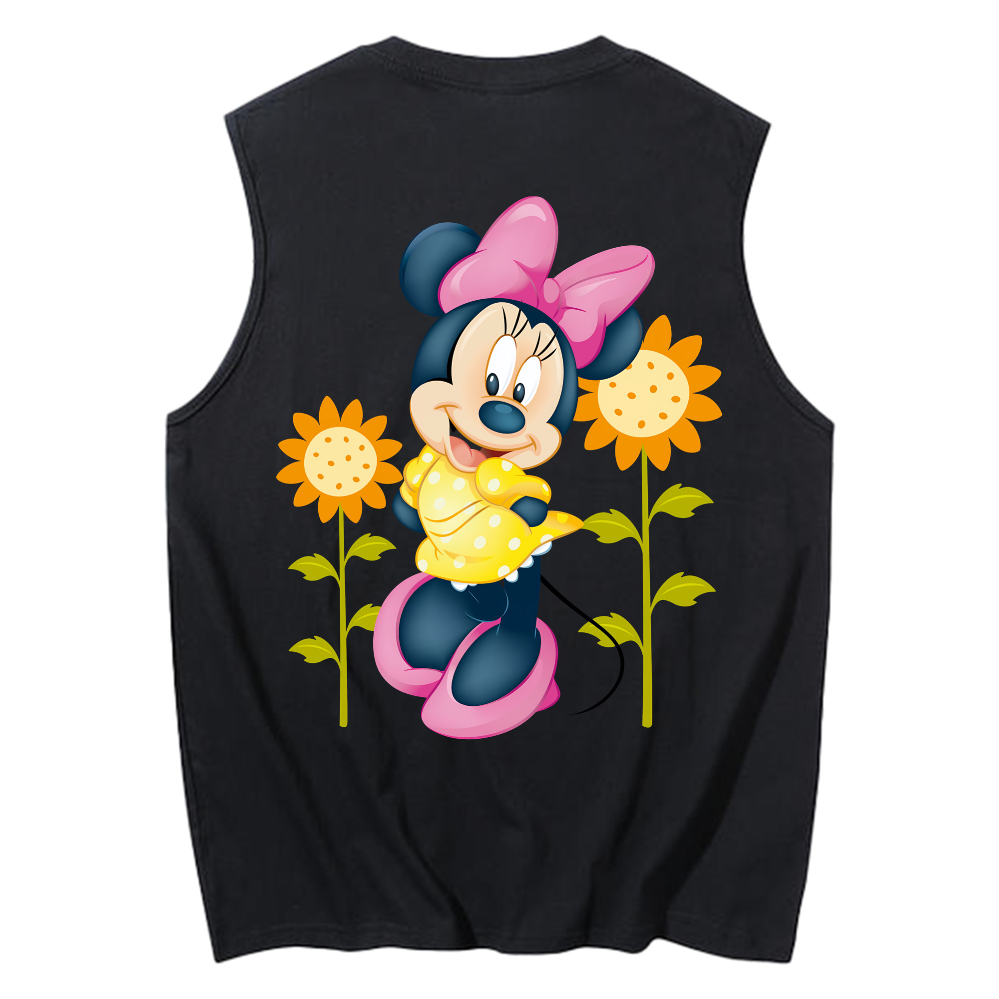 ミッキーマウス Mickey Mouse コットン100％タンクトップ（背面プリント）