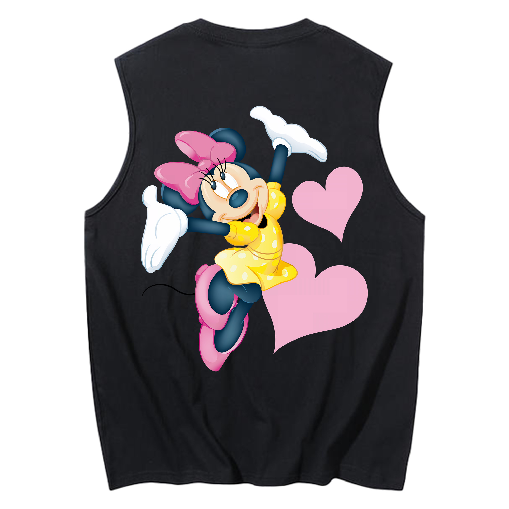 ミッキーマウス Mickey Mouse コットン100％タンクトップ（背面プリント）