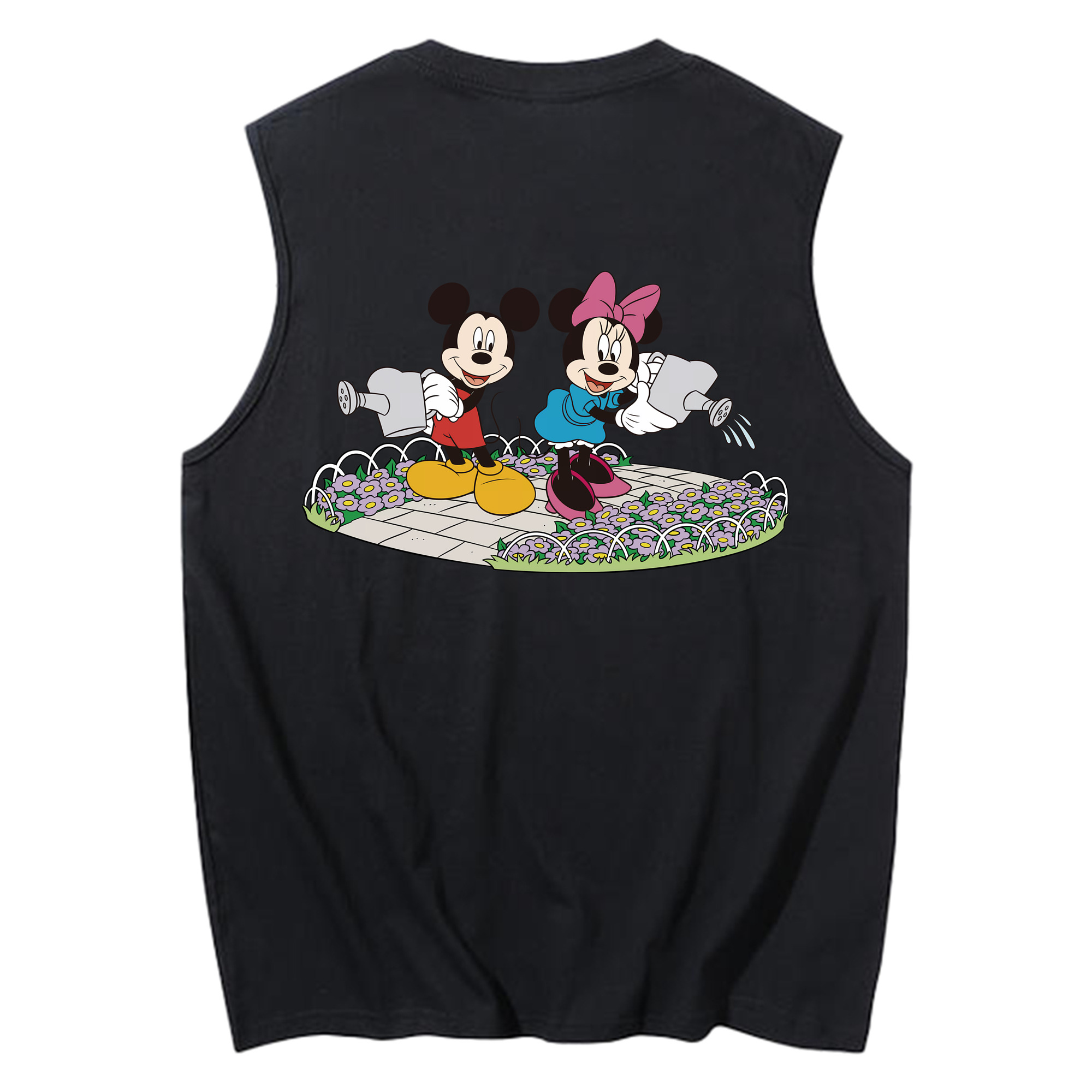 ミッキーマウス Mickey Mouse コットン100％タンクトップ（背面プリント）