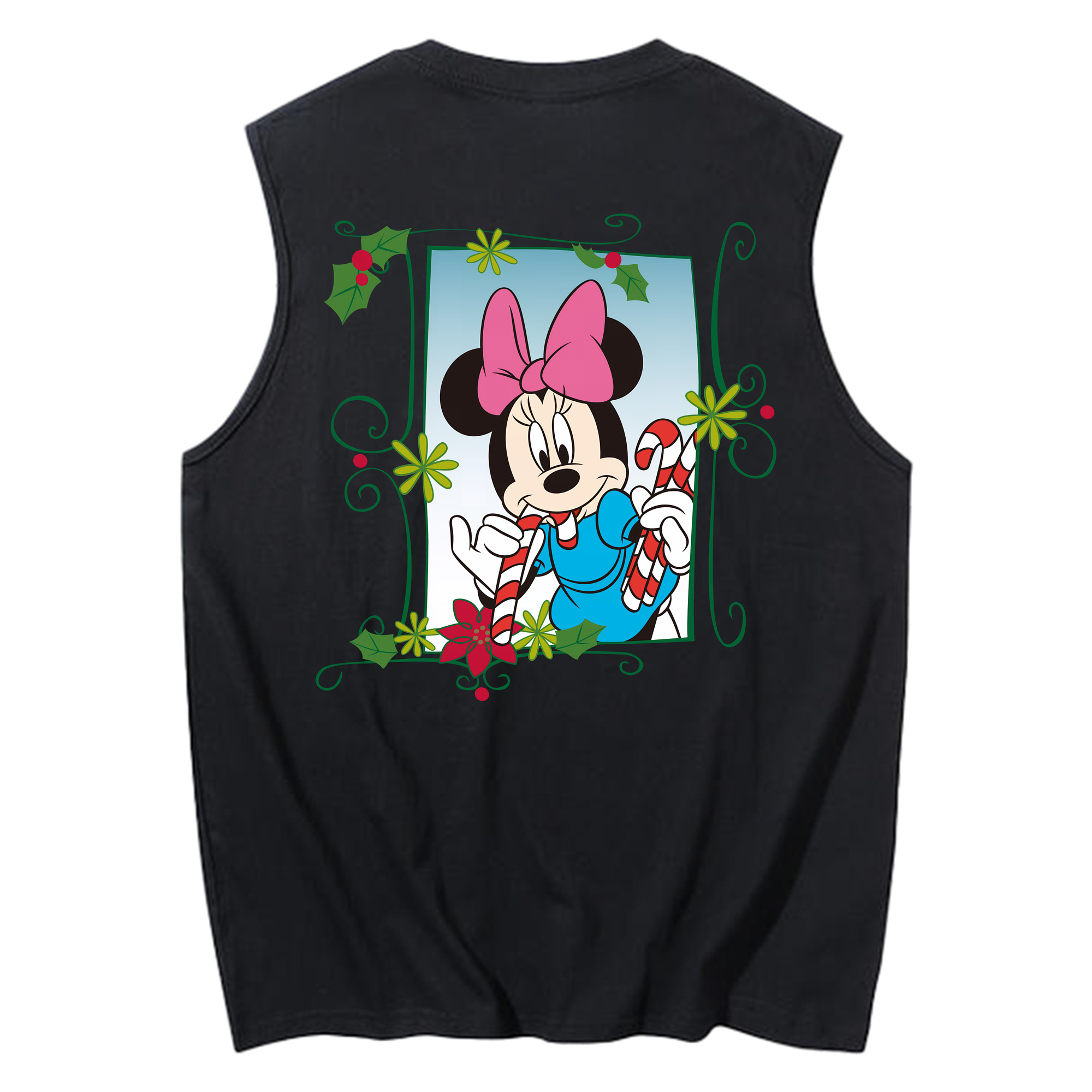 ミッキーマウス Mickey Mouse コットン100％タンクトップ（背面プリント）