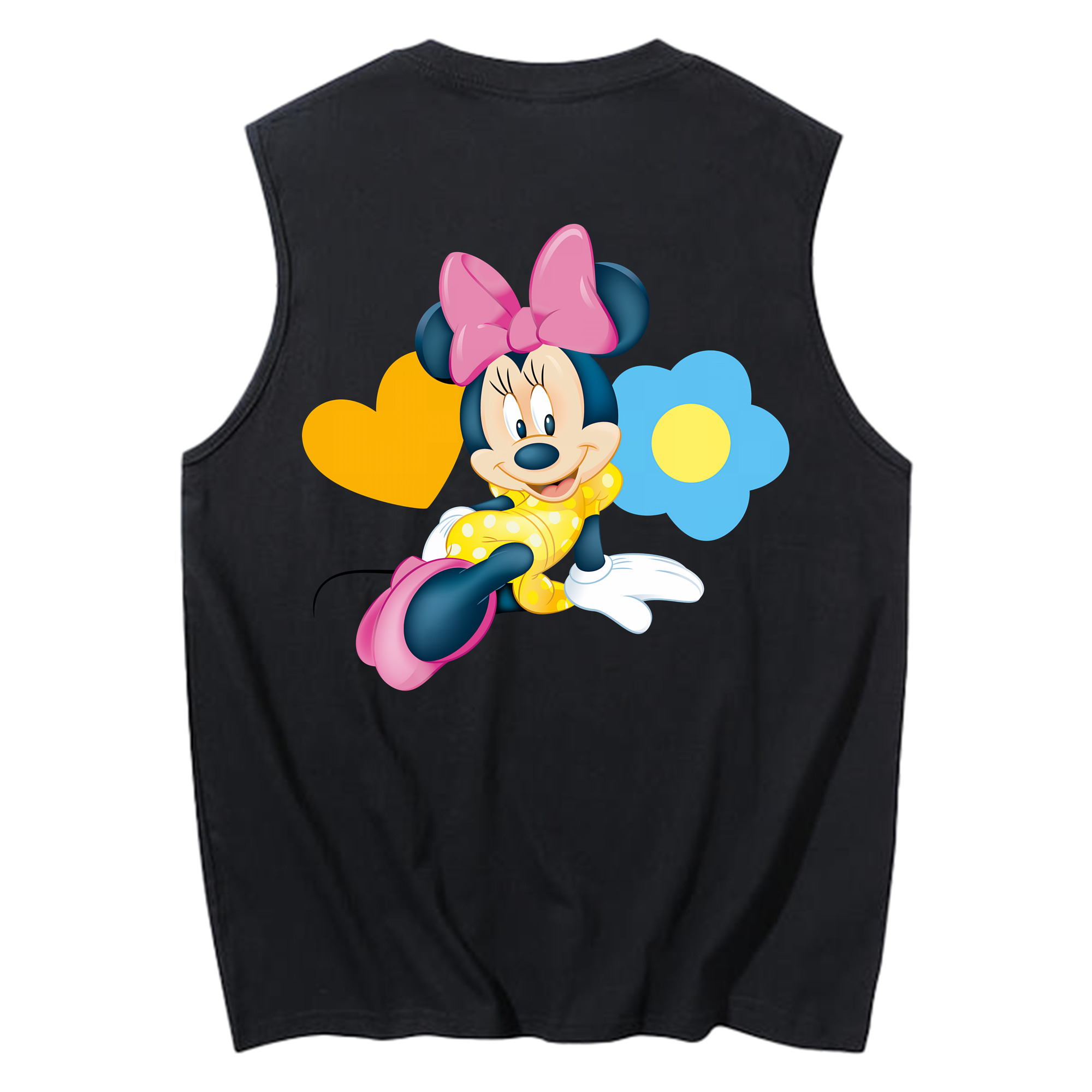 ミッキーマウス Mickey Mouse コットン100％タンクトップ（背面プリント）