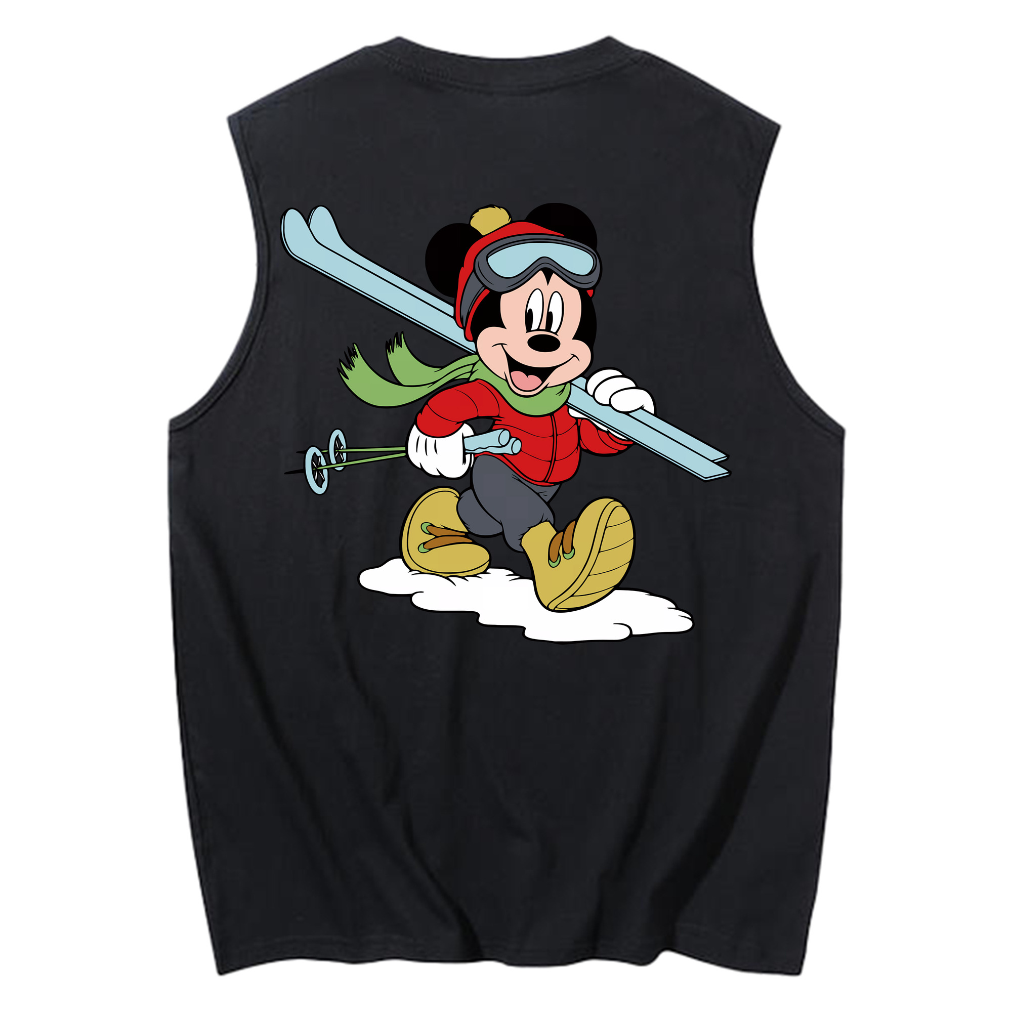 ミッキーマウス Mickey Mouse コットン100％タンクトップ（背面プリント）
