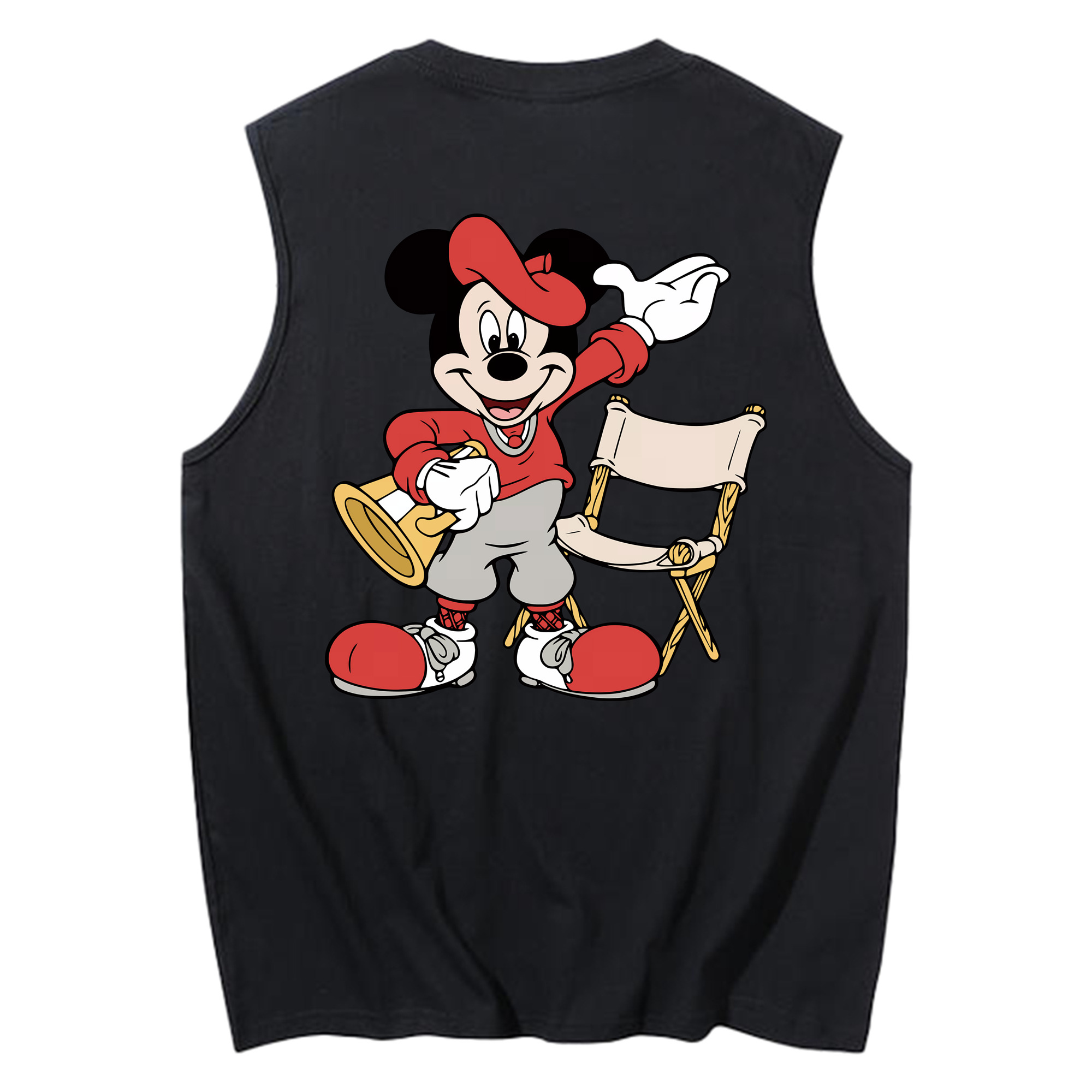 ミッキーマウス Mickey Mouse コットン100％タンクトップ（背面プリント）