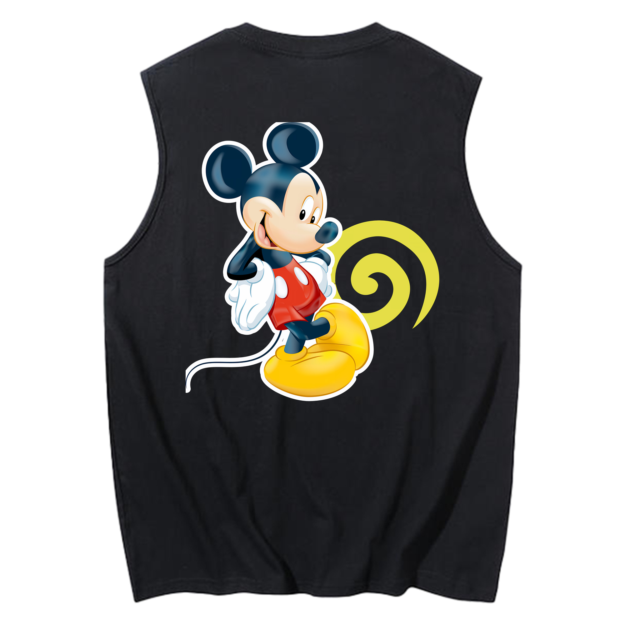 ミッキーマウス Mickey Mouse コットン100％タンクトップ（背面プリント）