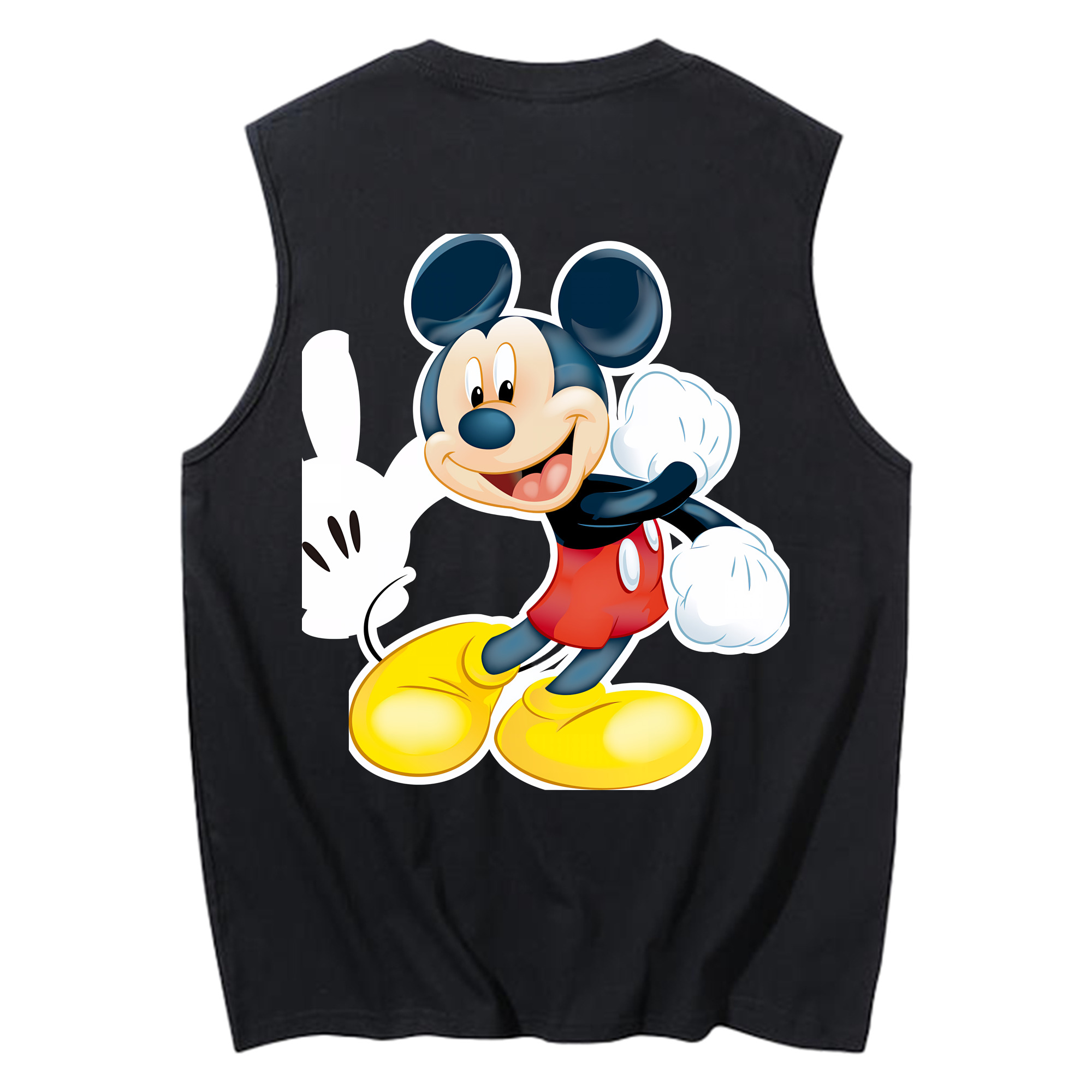 ミッキーマウス Mickey Mouse コットン100％タンクトップ（背面プリント）