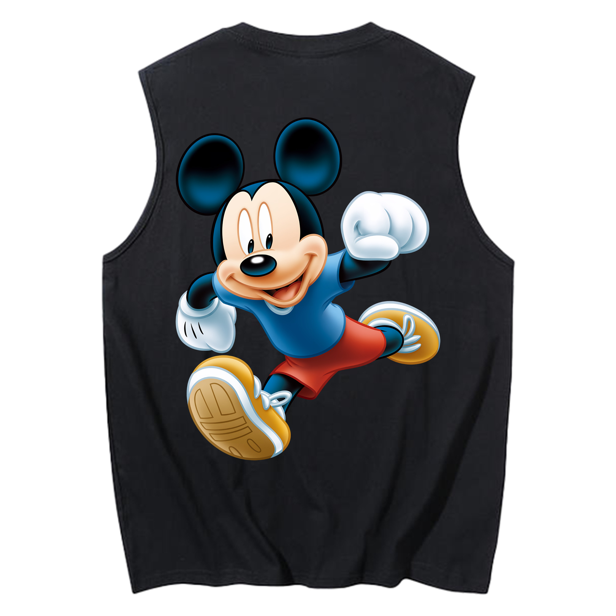 ミッキーマウス Mickey Mouse コットン100％タンクトップ（背面プリント）