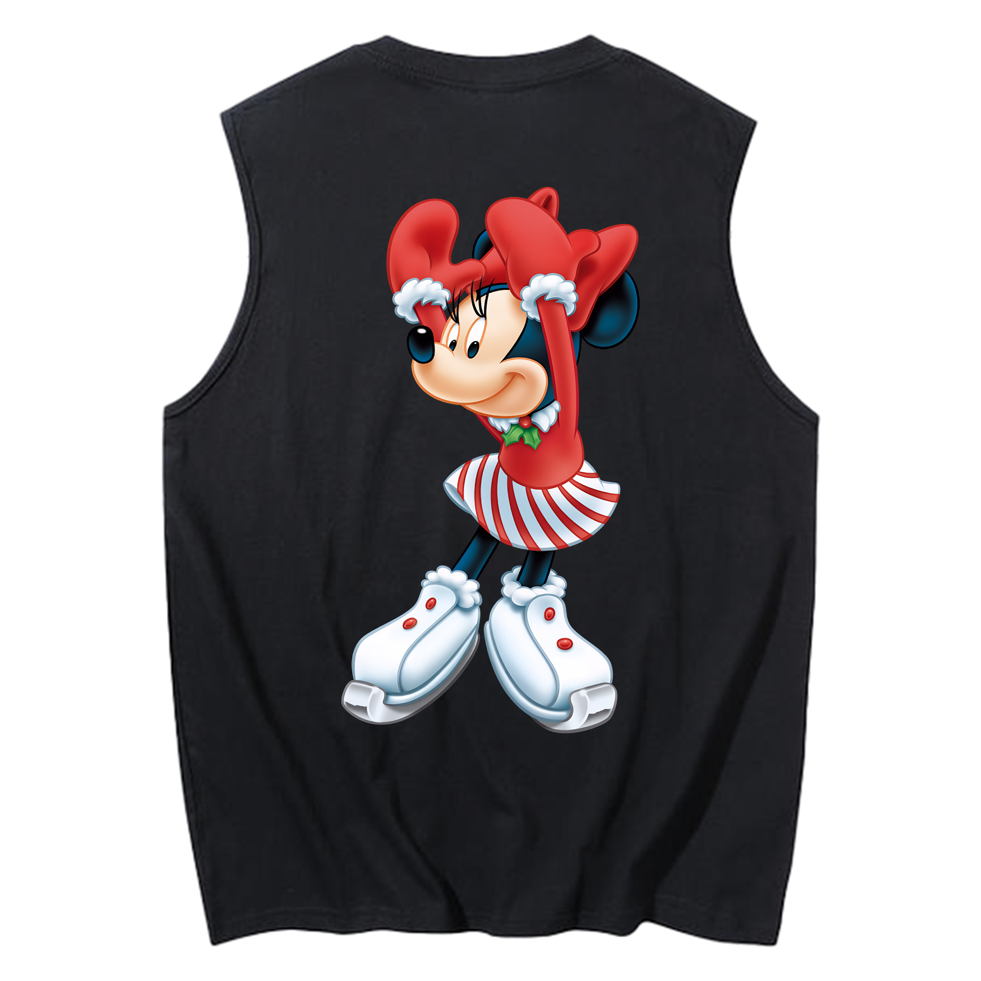 ミッキーマウス Mickey Mouse コットン100％タンクトップ（背面プリント）