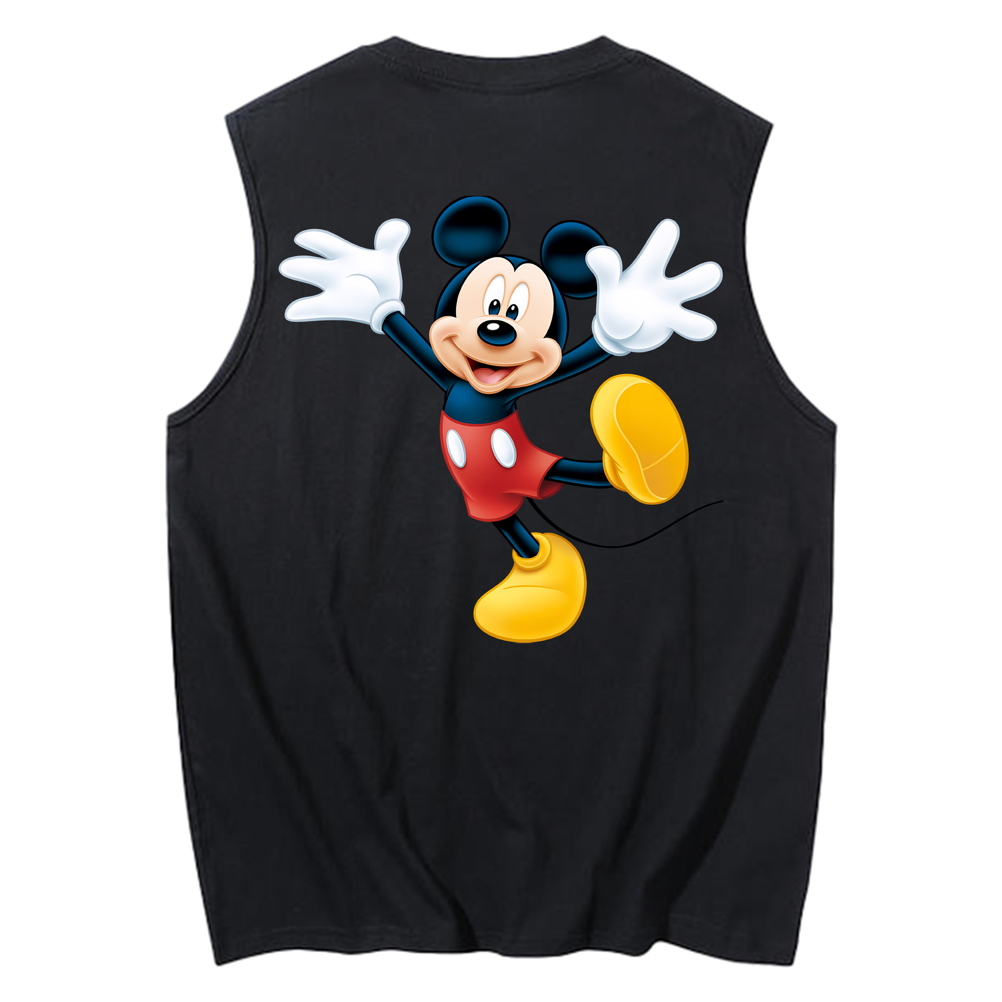 ミッキーマウス Mickey Mouse コットン100％タンクトップ（背面プリント）