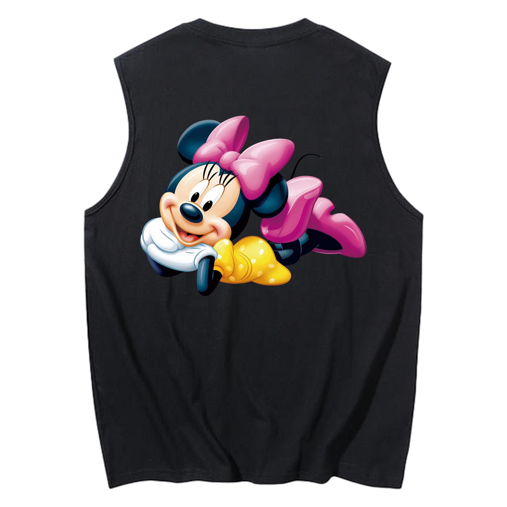 ミッキーマウス Mickey Mouse コットン100％タンクトップ（背面プリント）