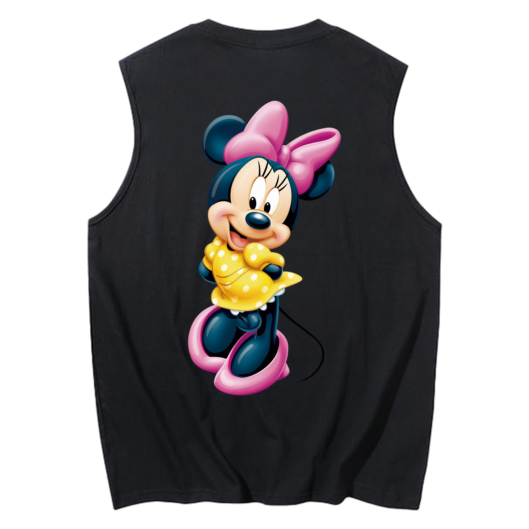 ミッキーマウス Mickey Mouse コットン100％タンクトップ（背面プリント）