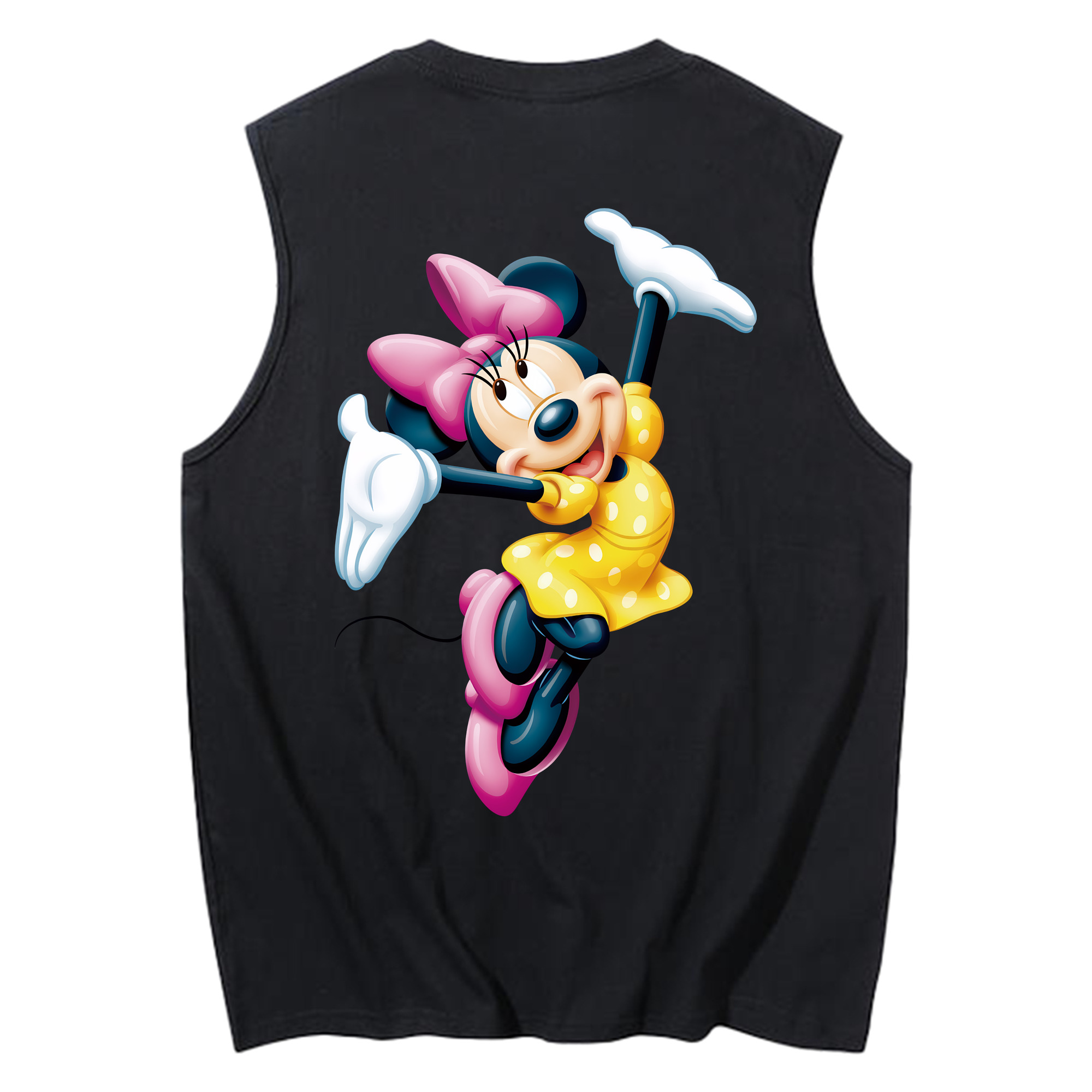 ミッキーマウス Mickey Mouse コットン100％タンクトップ（背面プリント）