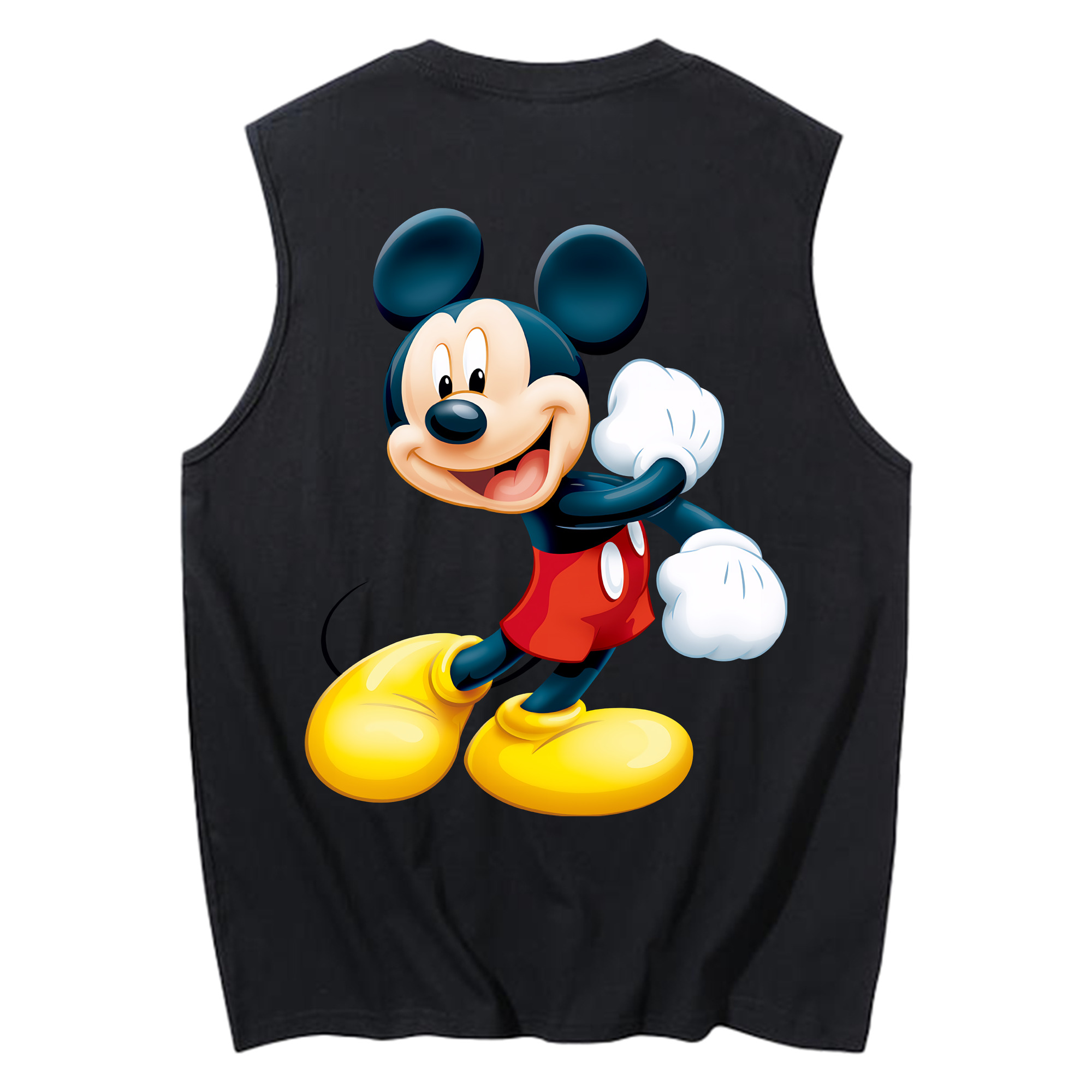 ミッキーマウス Mickey Mouse コットン100％タンクトップ（背面プリント）