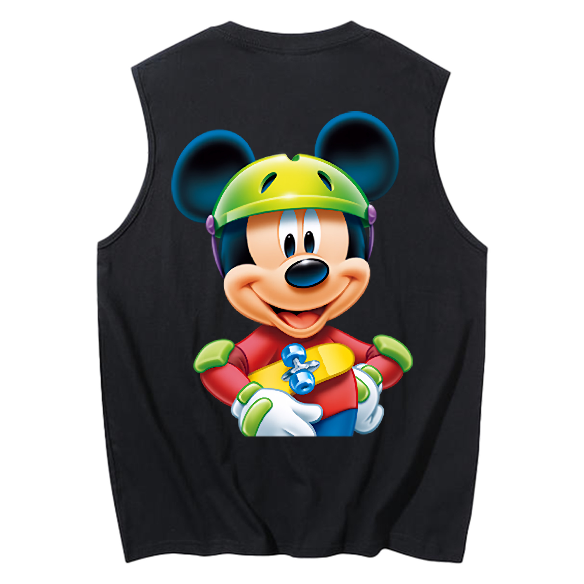 ミッキーマウス Mickey Mouse コットン100％タンクトップ（背面プリント）