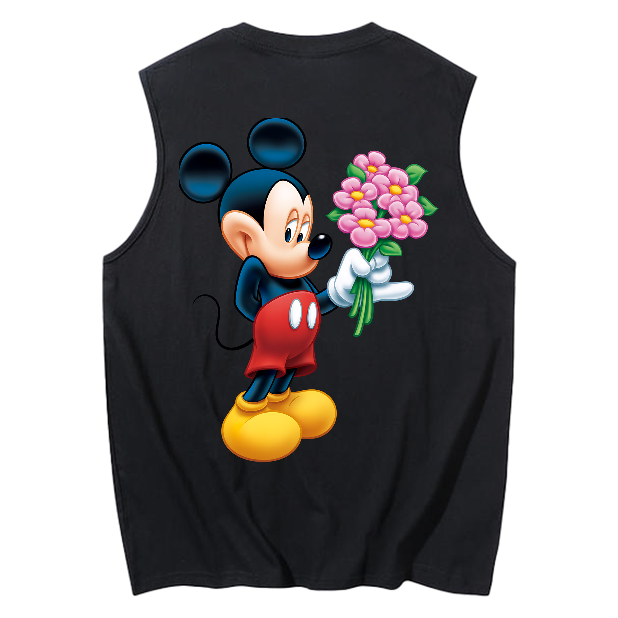ミッキーマウス Mickey Mouse コットン100％タンクトップ（背面プリント）
