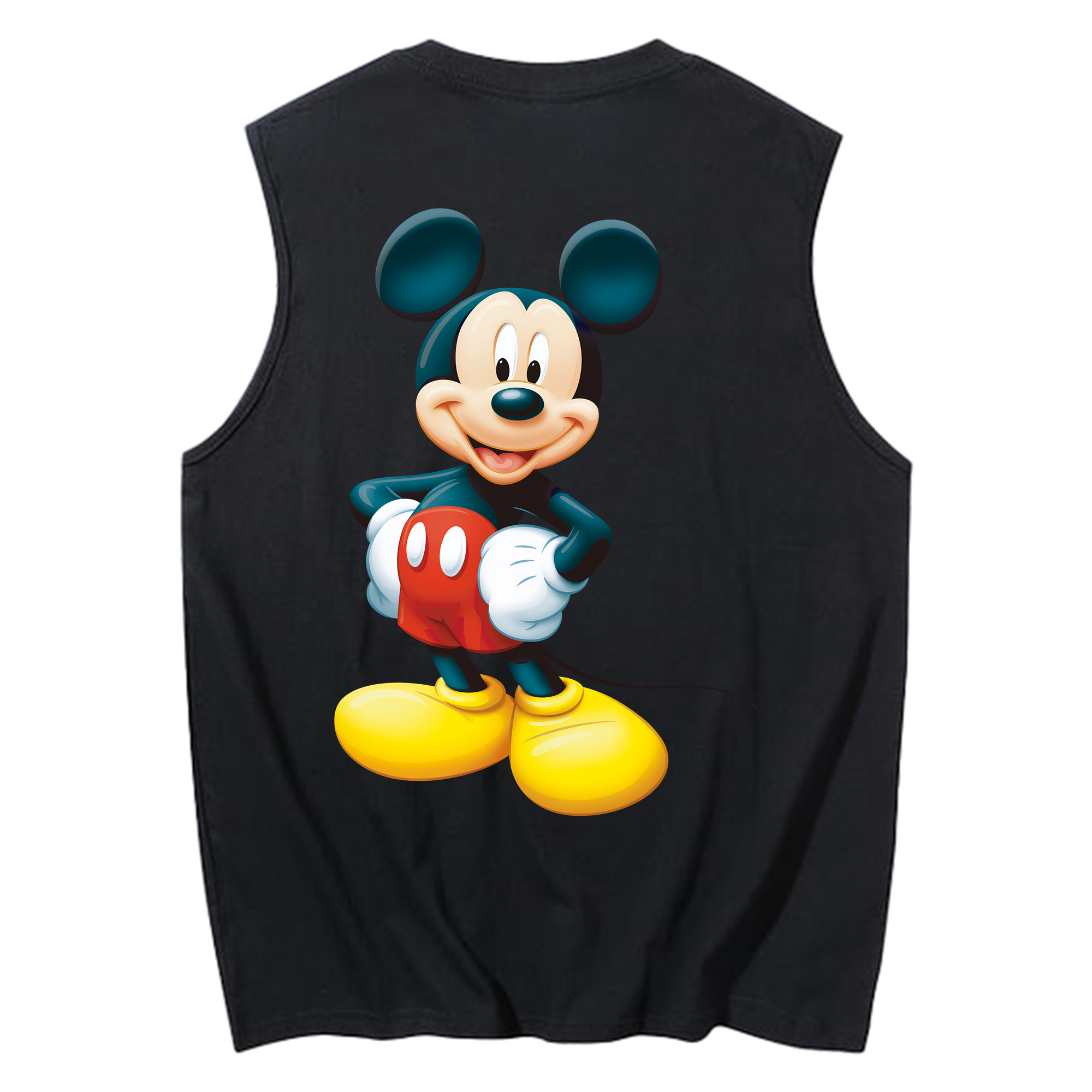 ミッキーマウス Mickey Mouse コットン100％タンクトップ（背面プリント）