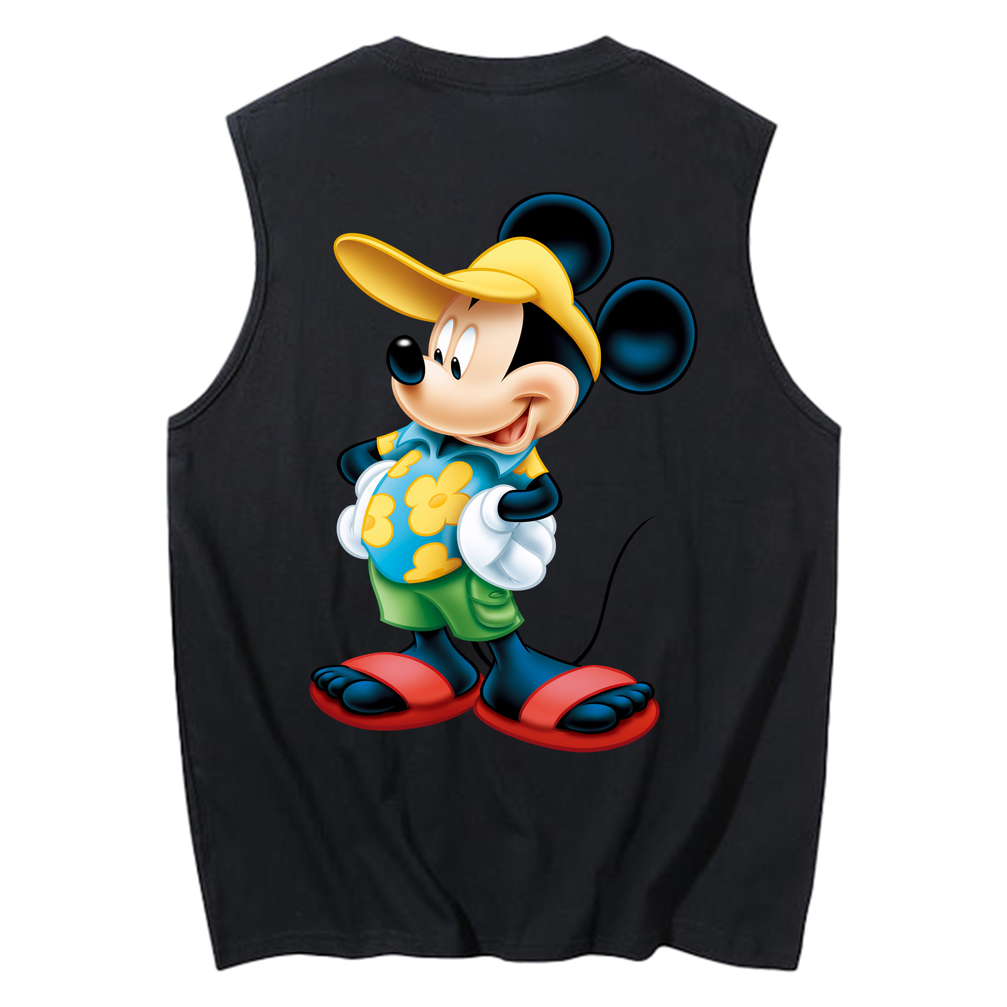 ミッキーマウス Mickey Mouse コットン100％タンクトップ（背面プリント）