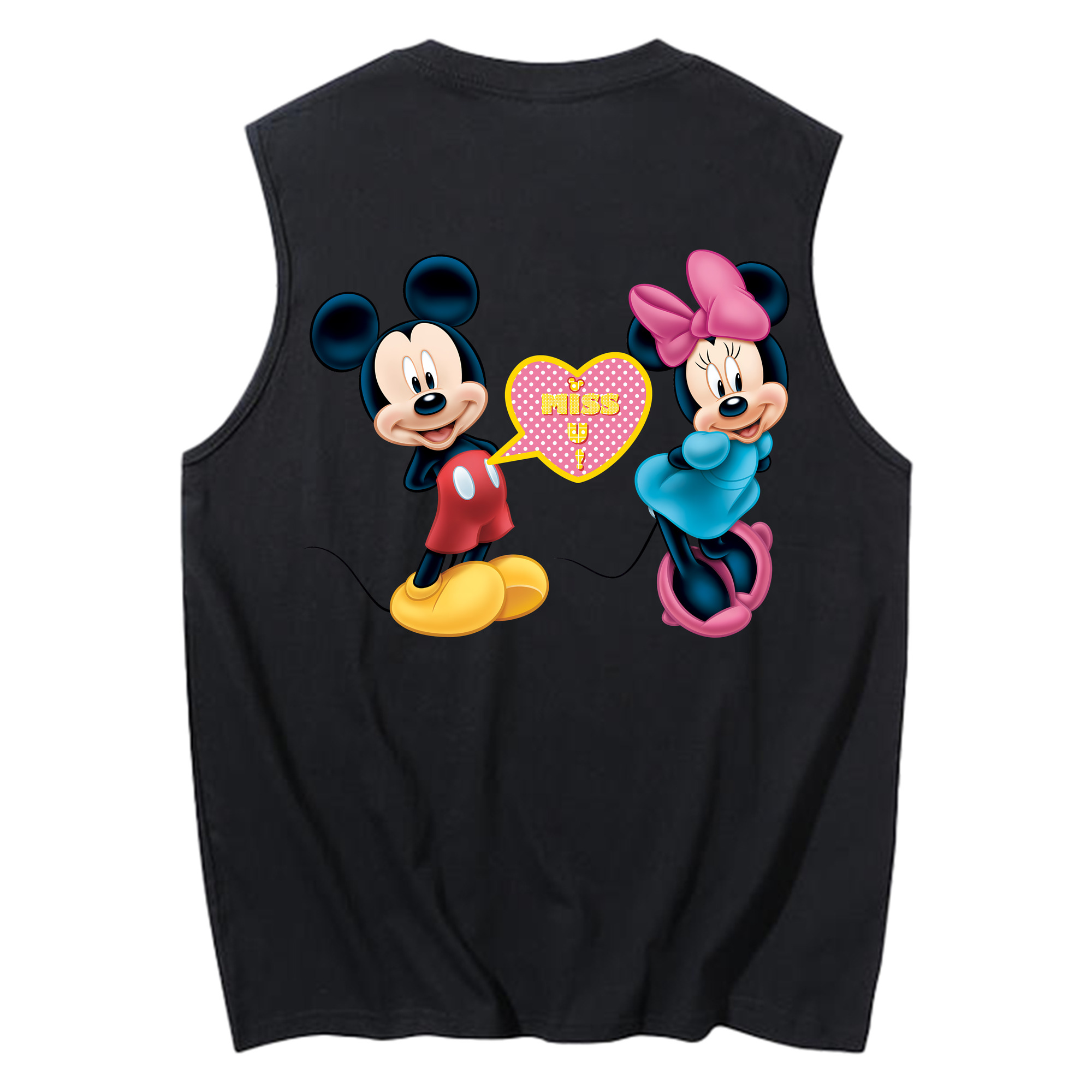 ミッキーマウス Mickey Mouse コットン100％タンクトップ（背面プリント）
