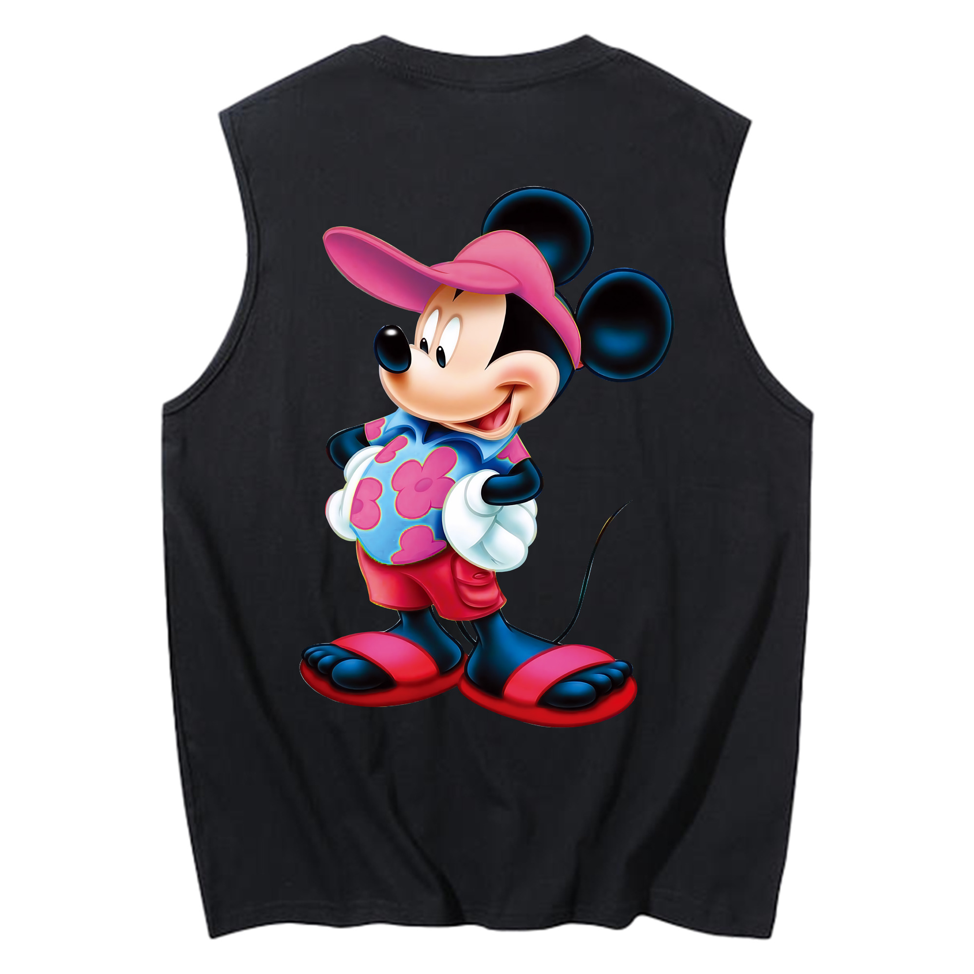 ミッキーマウス Mickey Mouse コットン100％タンクトップ（背面プリント）