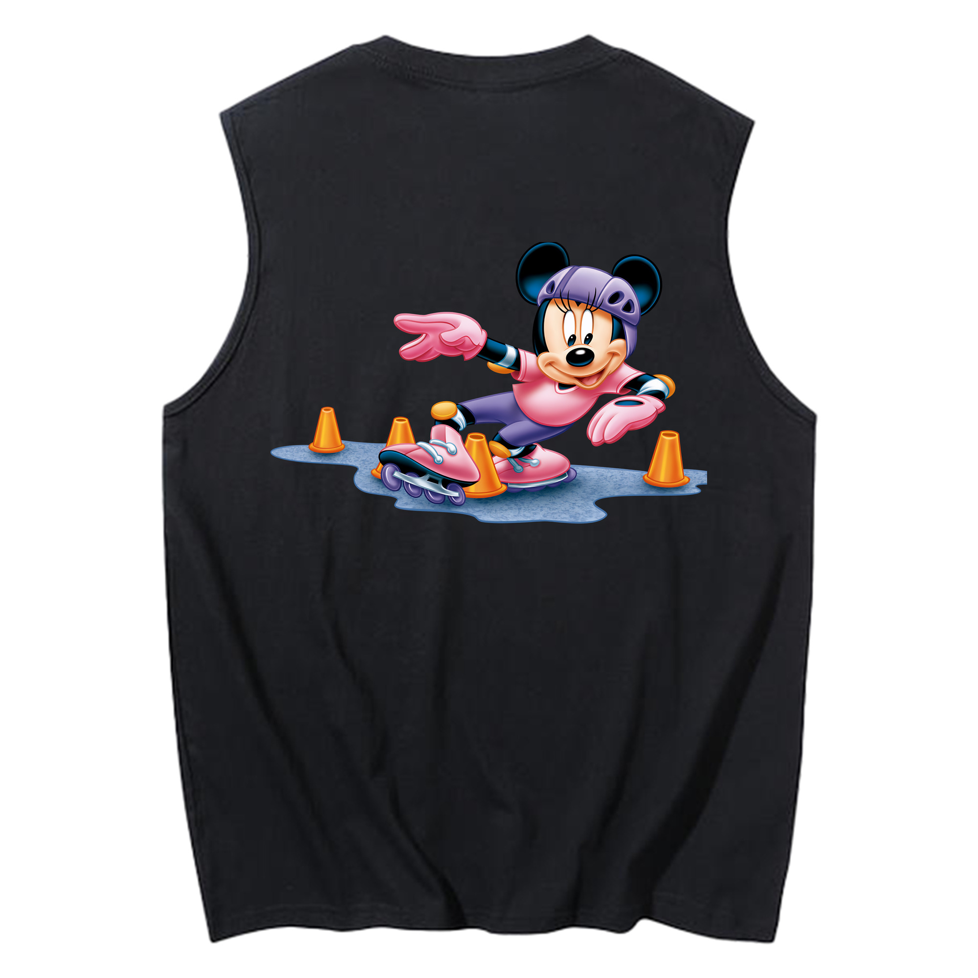 ミッキーマウス Mickey Mouse コットン100％タンクトップ（背面プリント）