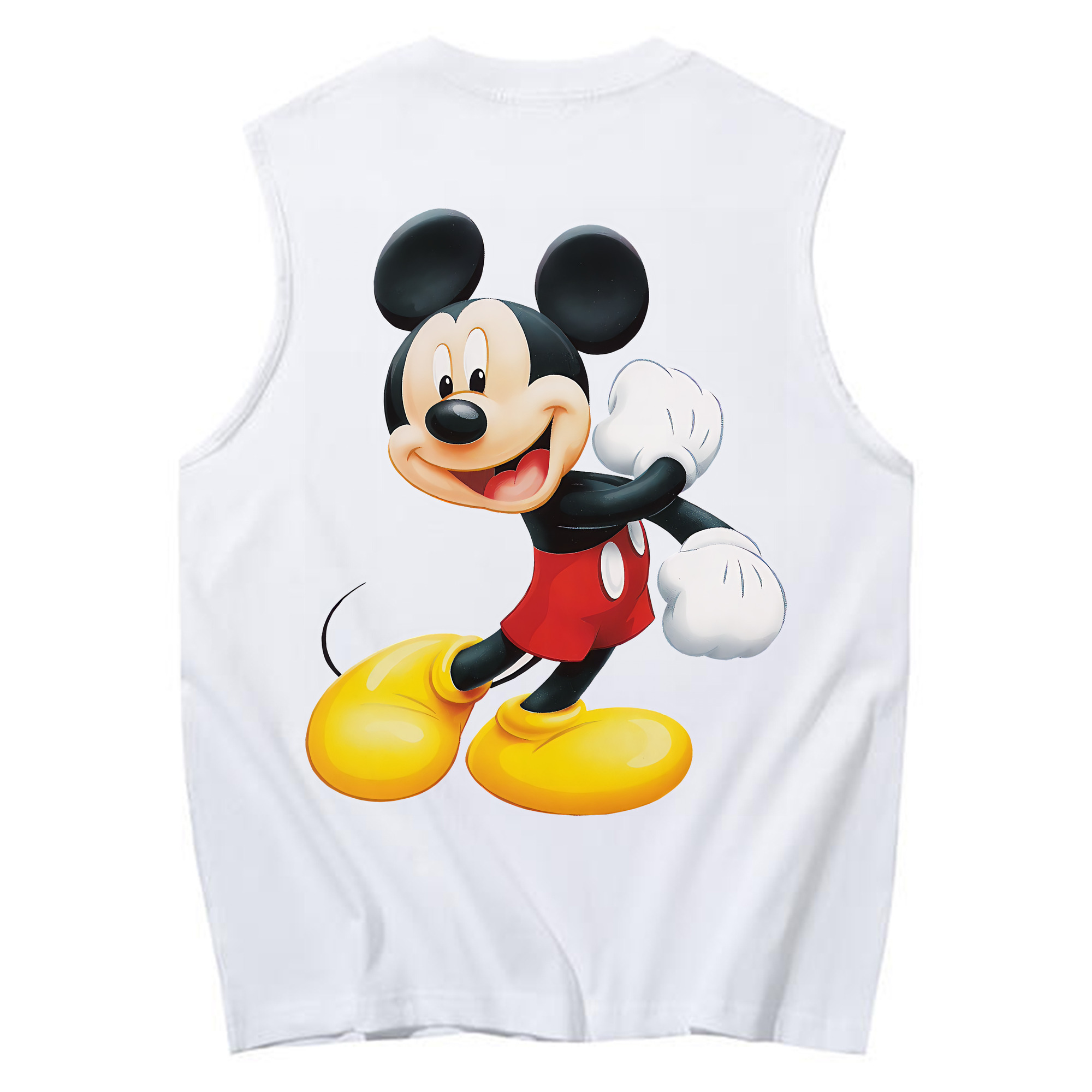 ミッキーマウス Mickey Mouse コットン100％タンクトップ（背面プリント）