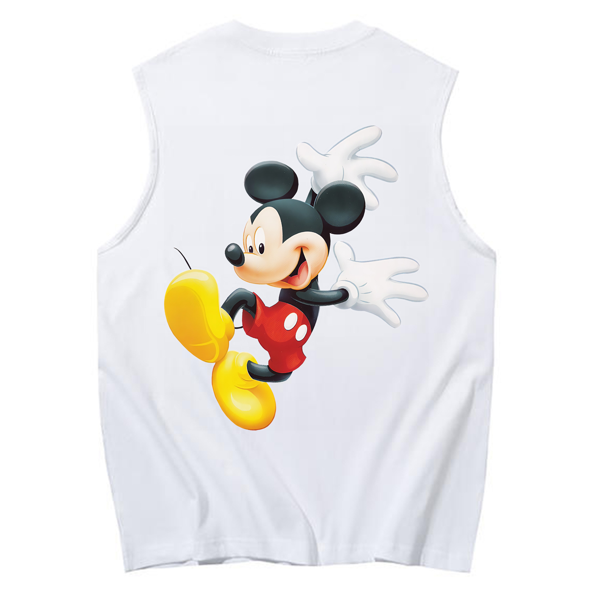 ミッキーマウス Mickey Mouse コットン100％タンクトップ（背面プリント）
