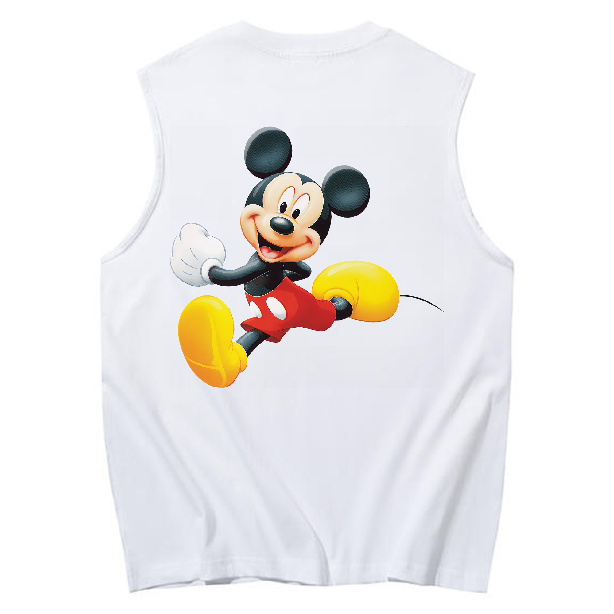 ミッキーマウス Mickey Mouse コットン100％タンクトップ（背面プリント）