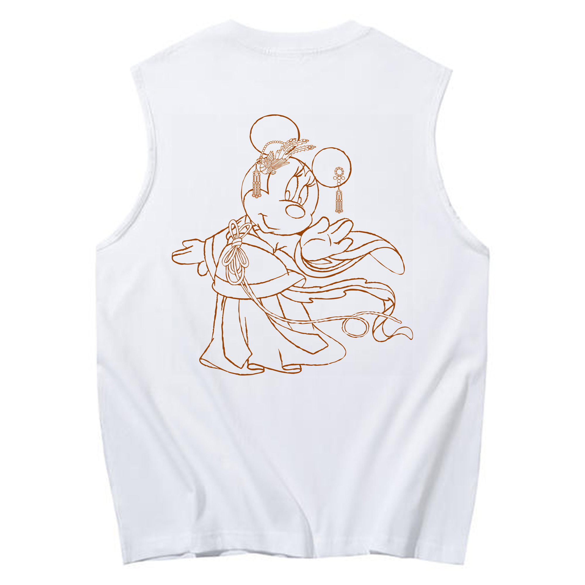 ミッキーマウス Mickey Mouse コットン100％タンクトップ（背面プリント）