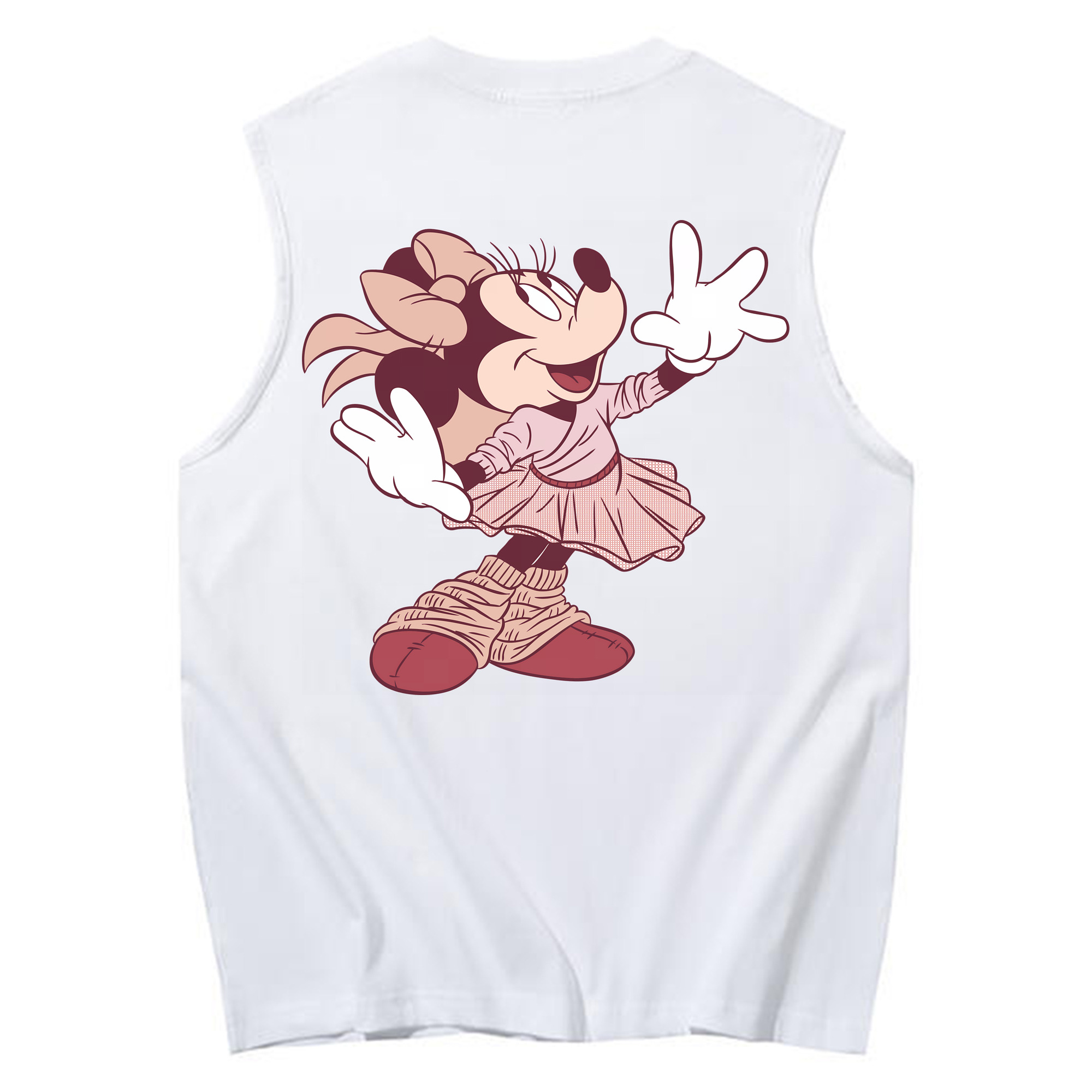 ミッキーマウス Mickey Mouse コットン100％タンクトップ（背面プリント）