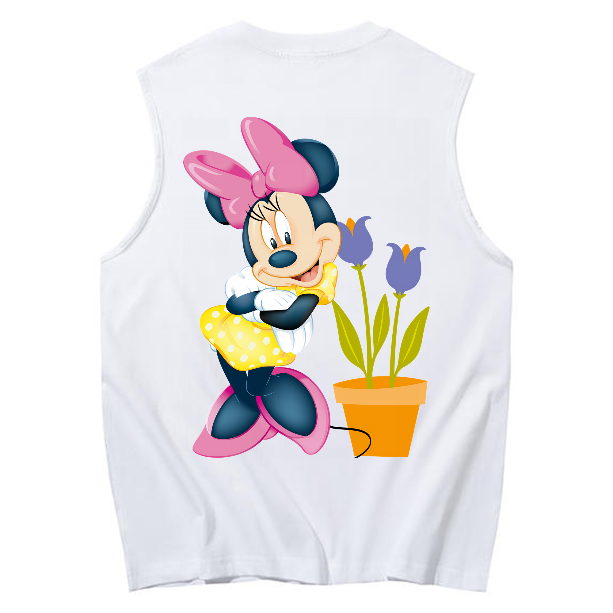 ミッキーマウス Mickey Mouse コットン100％タンクトップ（背面プリント）