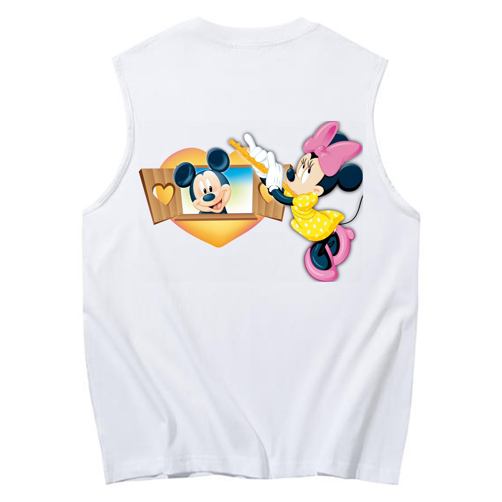 ミッキーマウス Mickey Mouse コットン100％タンクトップ（背面プリント）